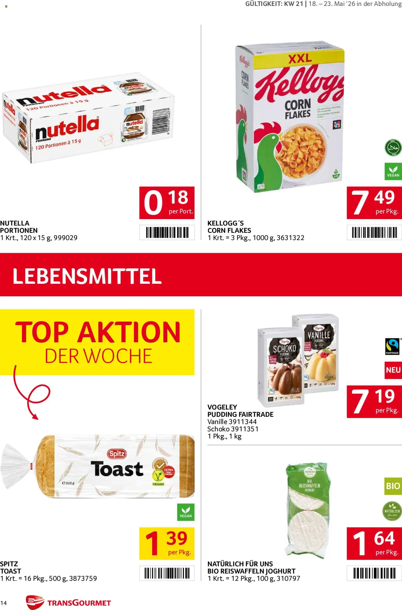 Transgourmet Flugblatt gültig ab 18.05.2026 | Seite: 14 | Produkte: Libacomb, Joghurt