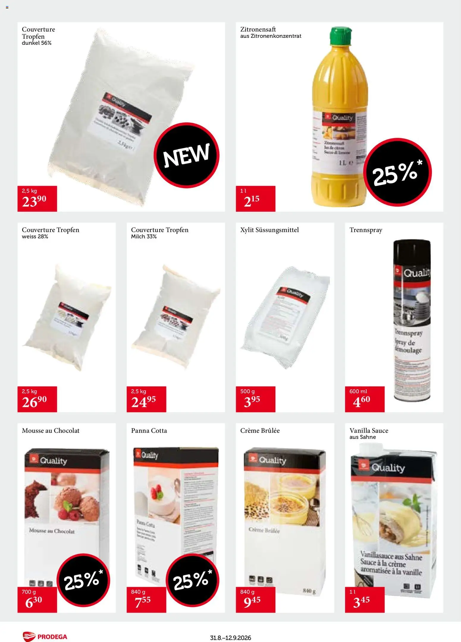 Prodega aktionen Transgourmet Quality – gültig ab 31.08.2026 | Seite: 16 | Produkte: Vanille, Creme Brulee, Milch, Sahne