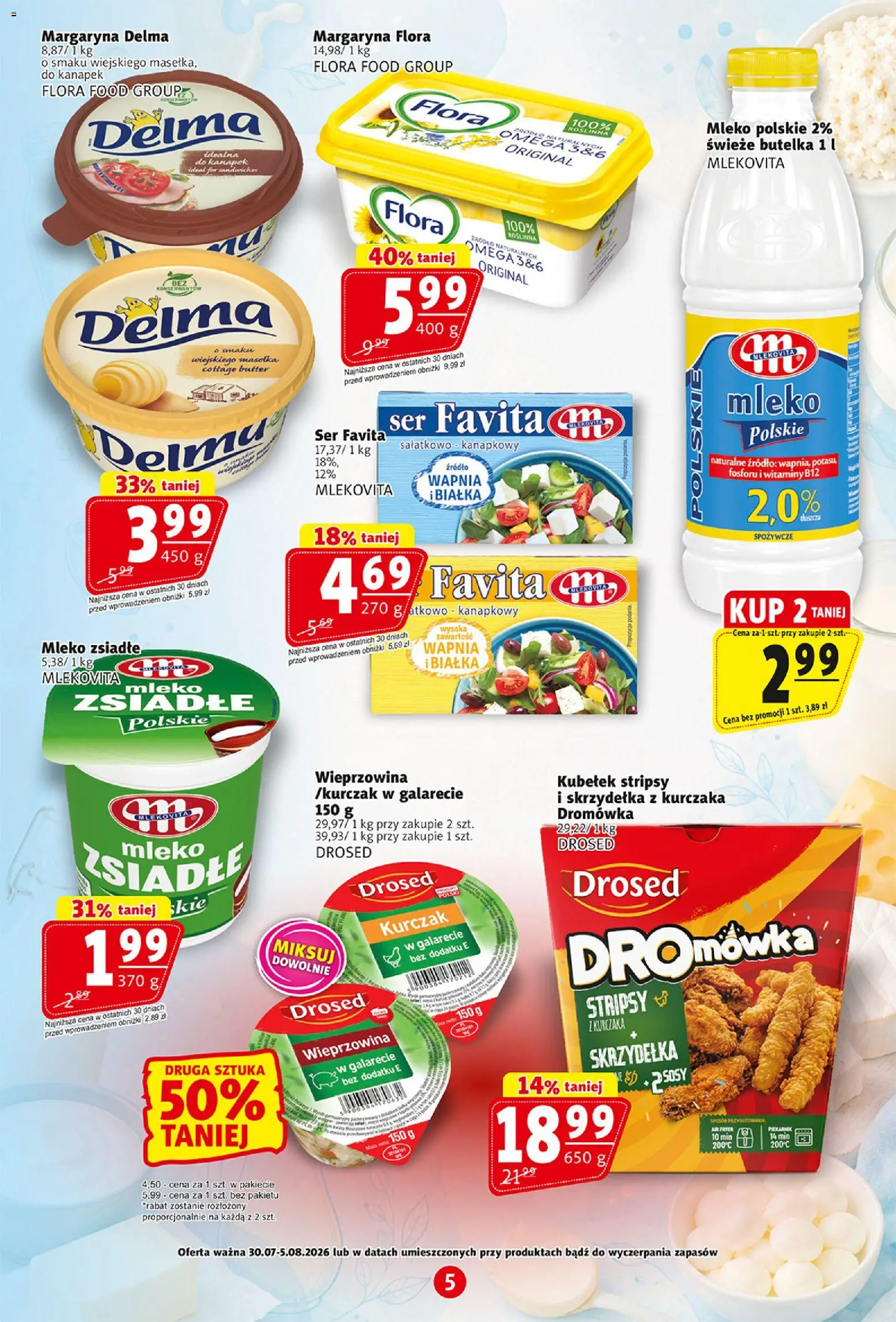 Prim Market gazetka od 30.07.2026 | Strona: 5 | Produkty: Ser favita, Margaryna, Skrzydełka, Ser