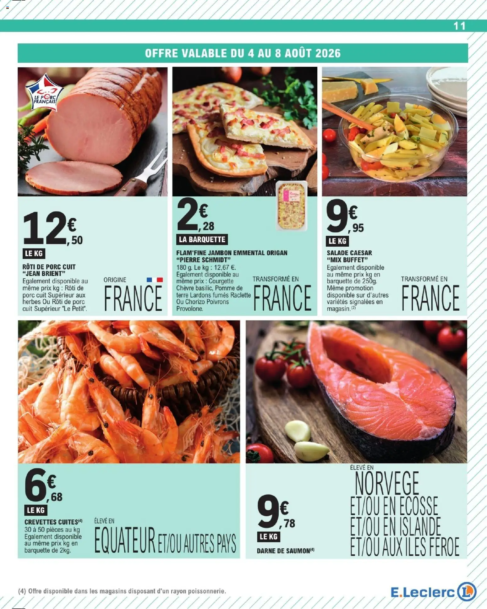 {H1} | Page: 11 | Produits: Origan, Crevettes, Rôti de porc, Raclette