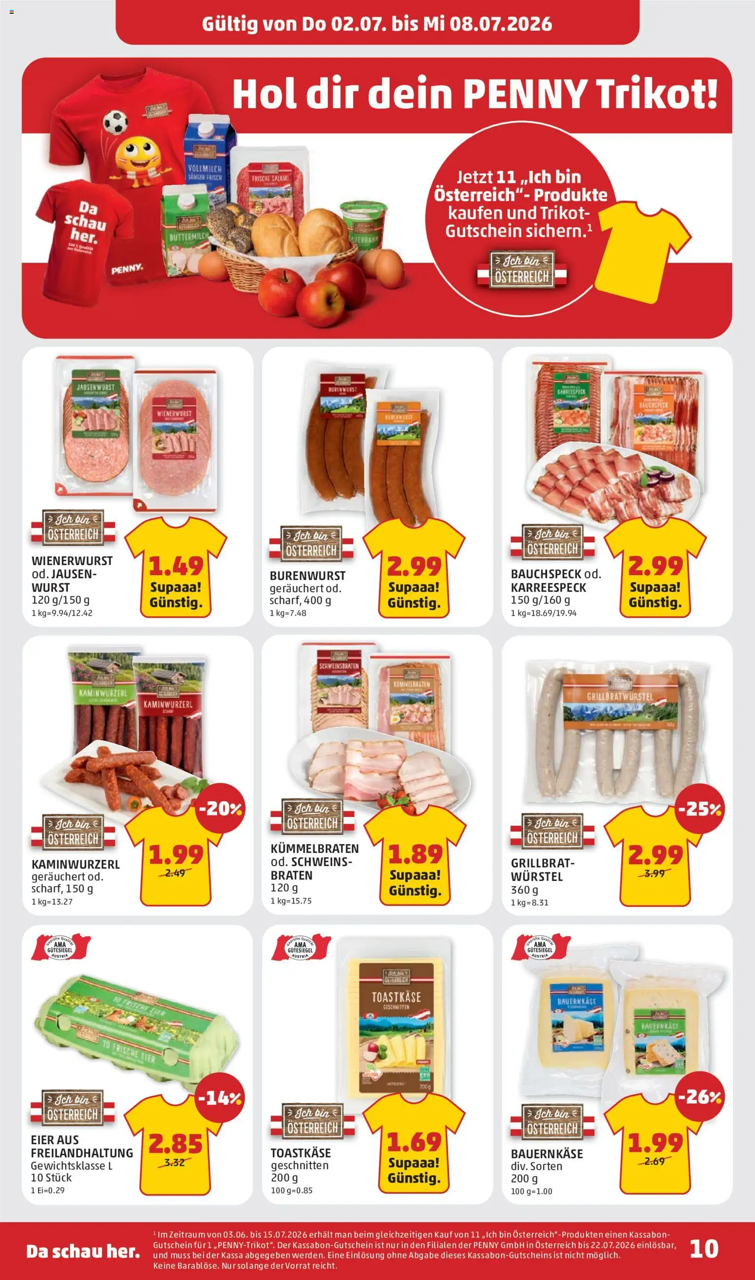 Penny Markt Flugblatt gültig ab 02.07.2026 | Seite: 10 | Produkte: Wurst, Eier