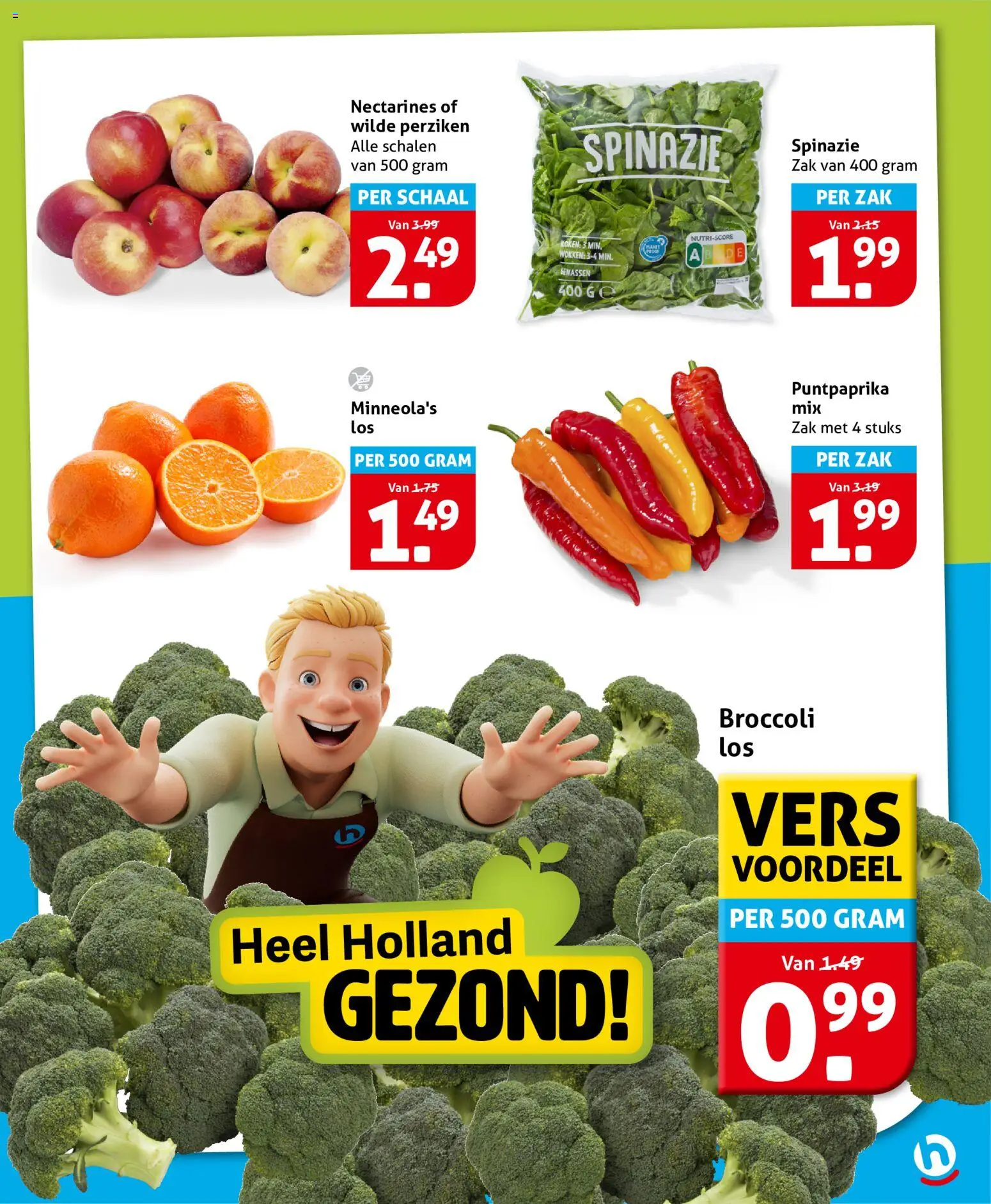 {H1} | Pagina: 3 | Producten: Nectarines, Broccoli, Schaal, Zak