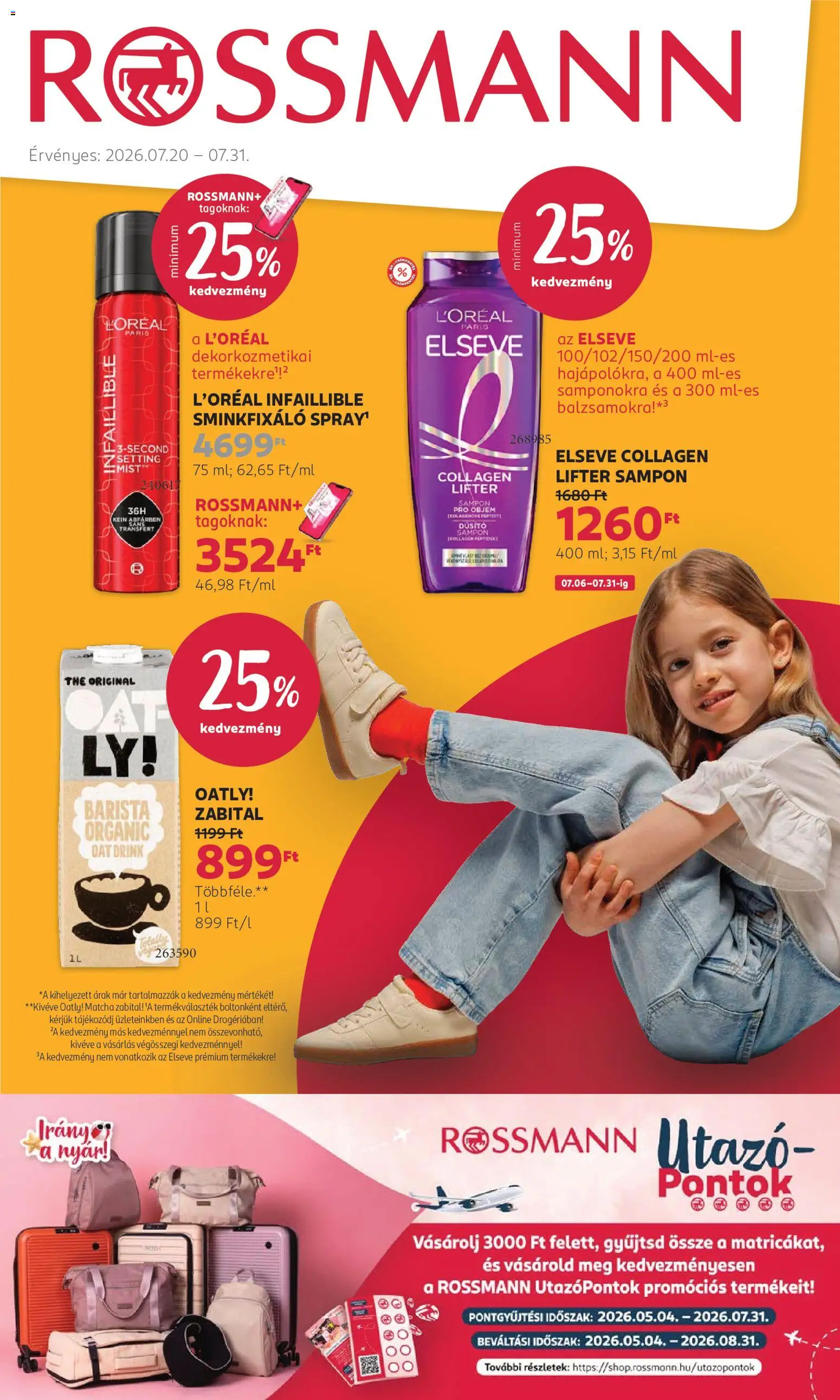 Rossmann akciós ujság - amely érvényes a következő dátumtól: 2026.07.20. | Oldal: 1 | Termékek: Matcha, Sampon