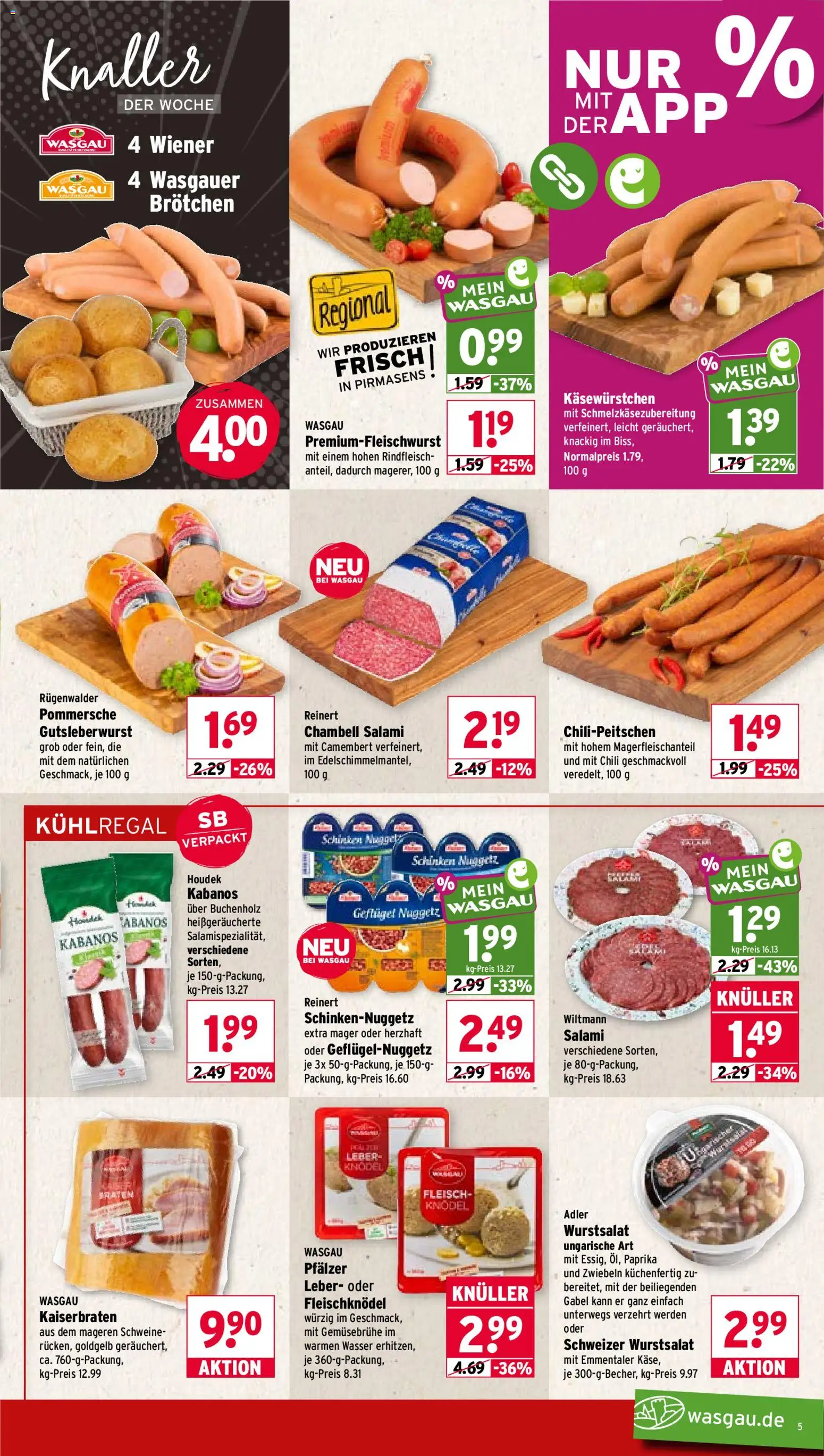 Wasgau Prospekt – gültig ab 12.10.2026 | Seite: 5 | Produkte: Camembert, Wasser, Paprika, Rindfleisch