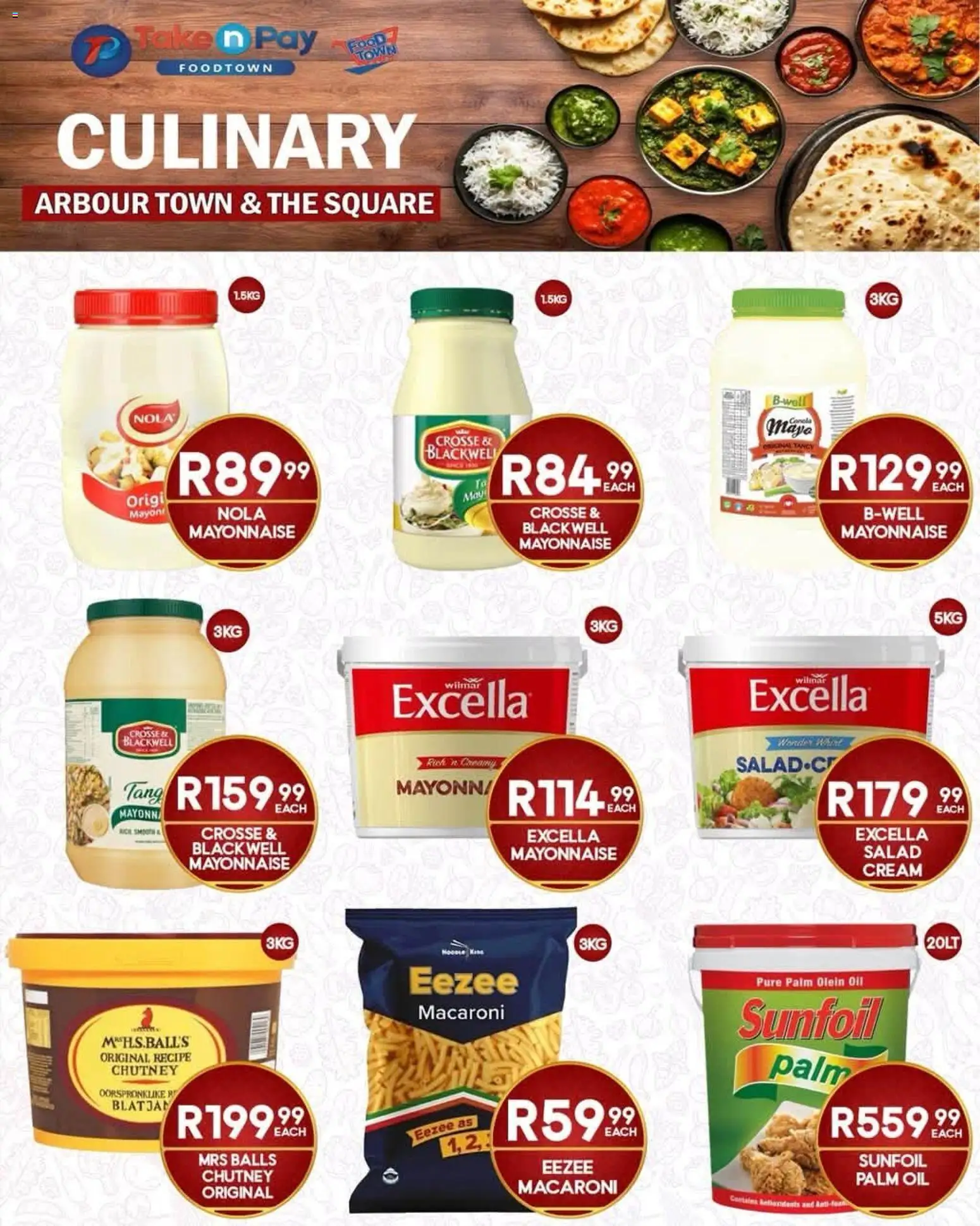 New Take n Pay catalogue – valid from 10/08/2026 | Page: 5 | Products: Chutney, Oil, Cream, Mayonnaise