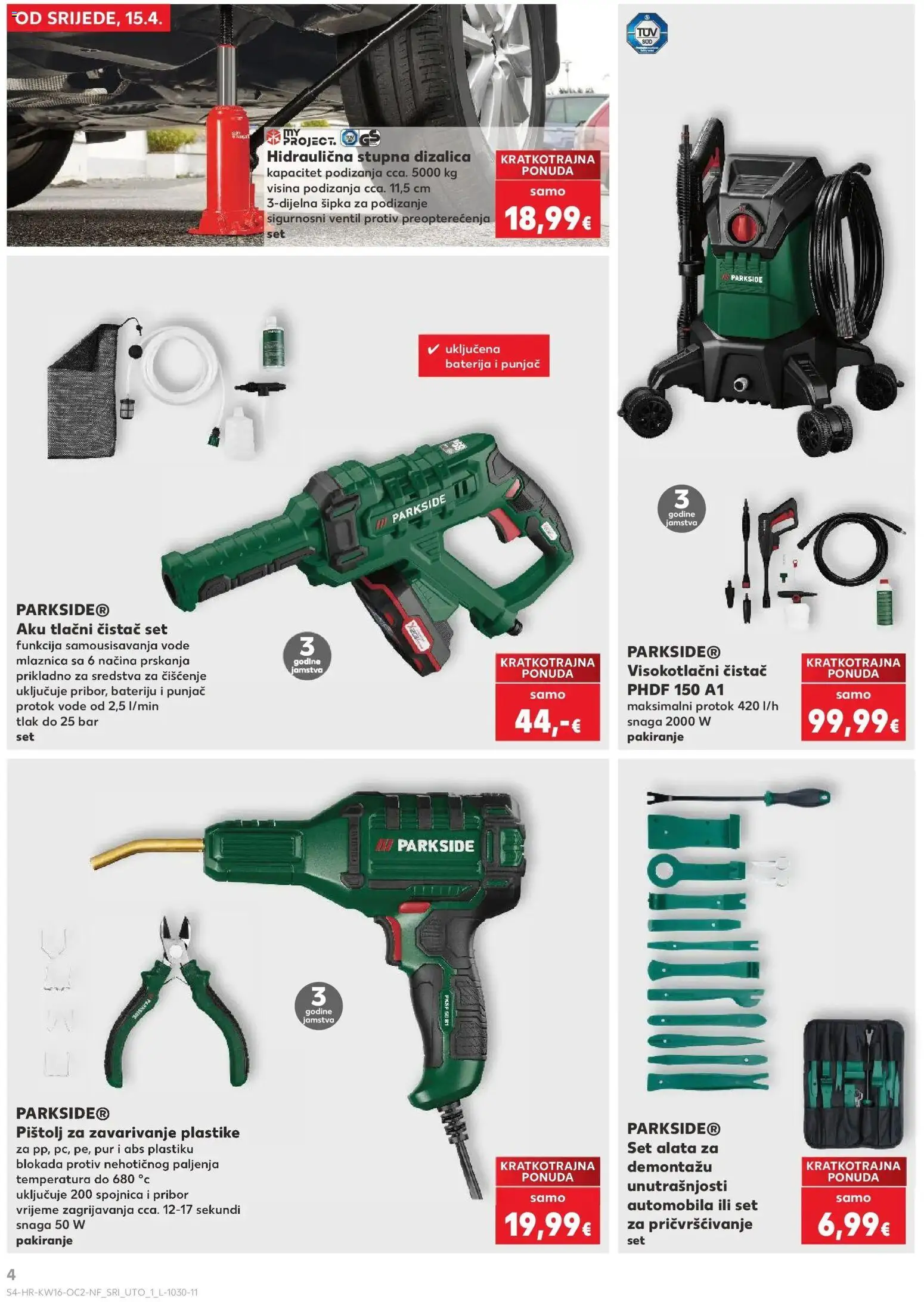 Kaufland katalog | vrijedi od 15.04.2026 | Stranica: 4 | Proizvodi: Baterija, Sredstva za čiščenje, Ventil, Visokotlačni čistač