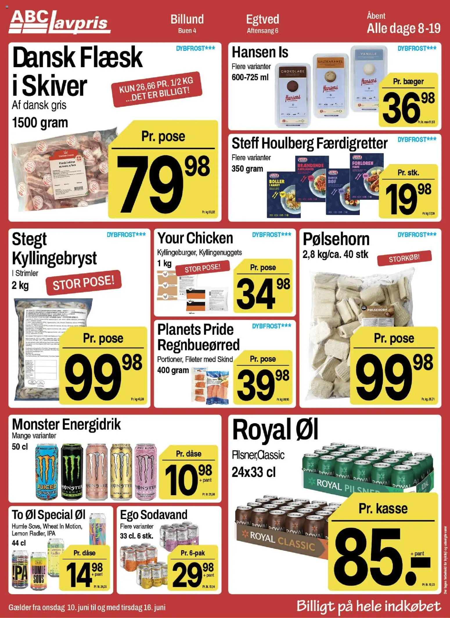 Abc Lavpris tilbudsavis – gyldig fra 10.06.2026 | Side: 7 | Produkter: Chokolade, Pølsehorn, Sodavand, Is