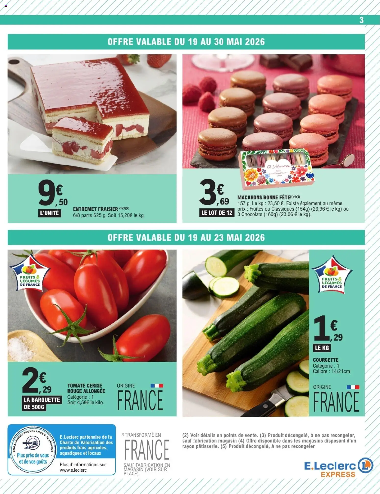 {H1} | Page: 3 | Produits: Courgette, Macarons, Fraisier, Tomate cerise