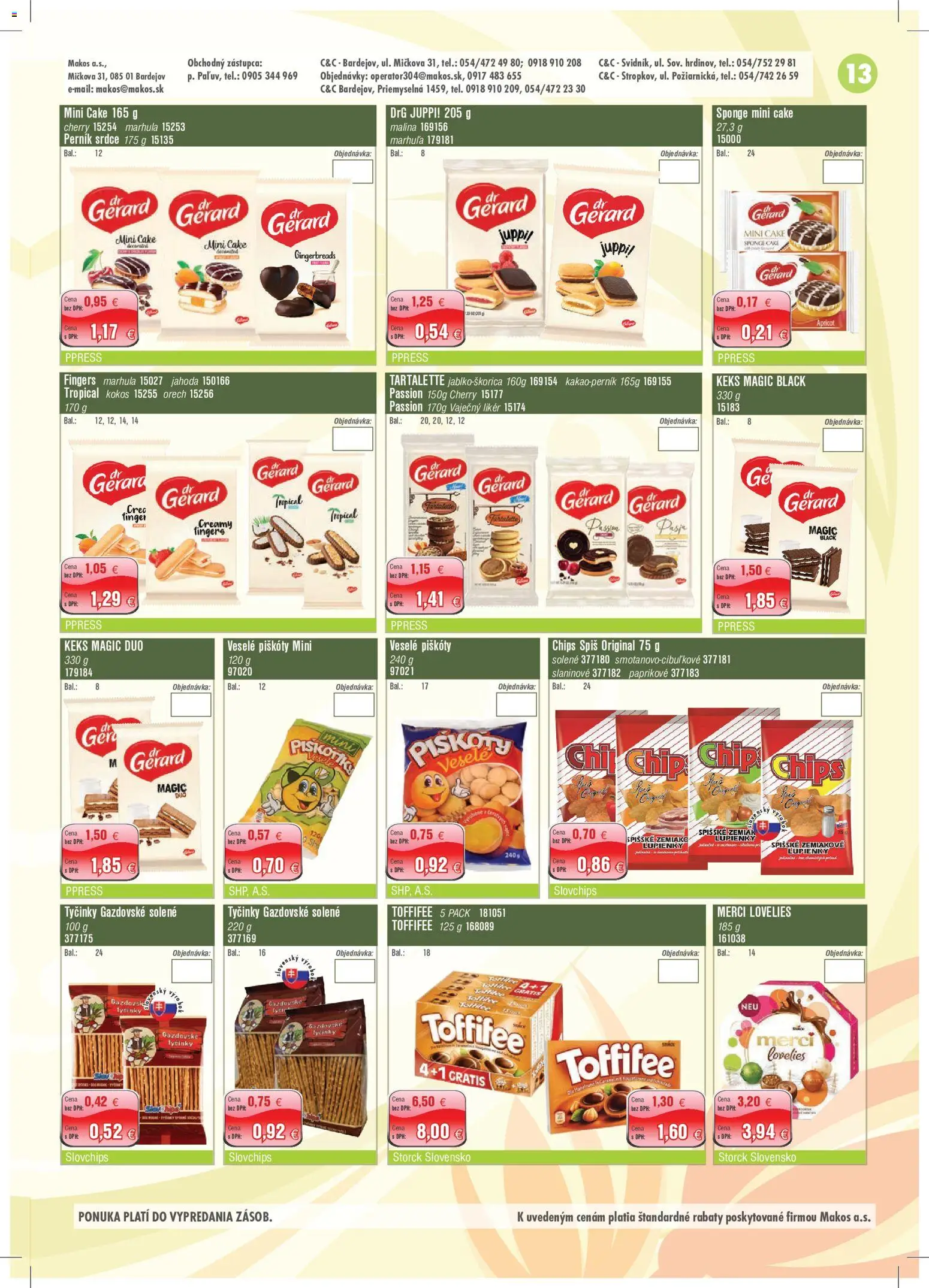 Nové Makos akcie – leták je platný od 02.11.2026 | Strana: 13 | Produkty: Kokos, Piškóty, Merci, Vaječný likér