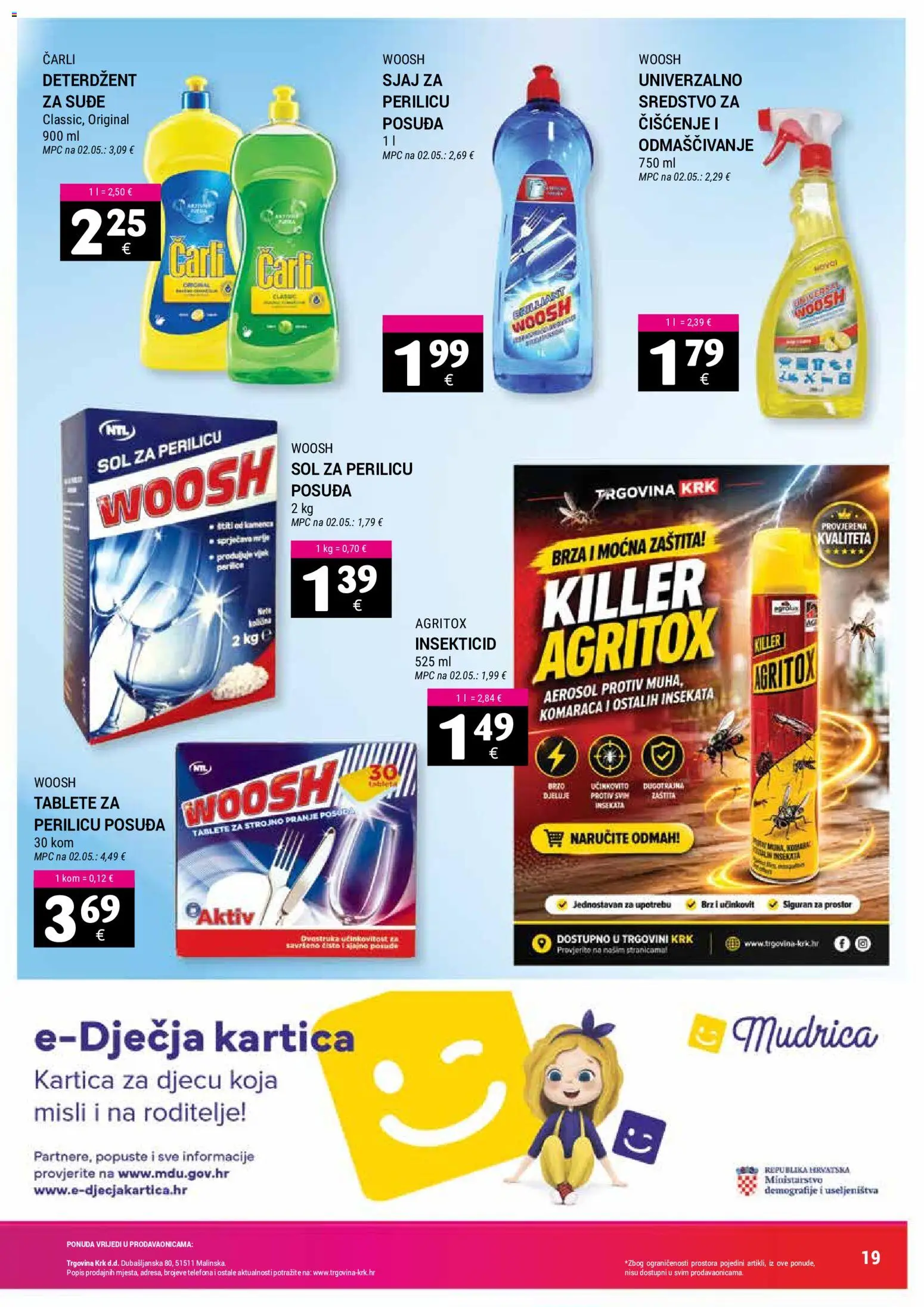 Trgovina Krk katalog | vrijedi od 16.05.2026 | Stranica: 19 | Proizvodi: Deterdžent, Sol