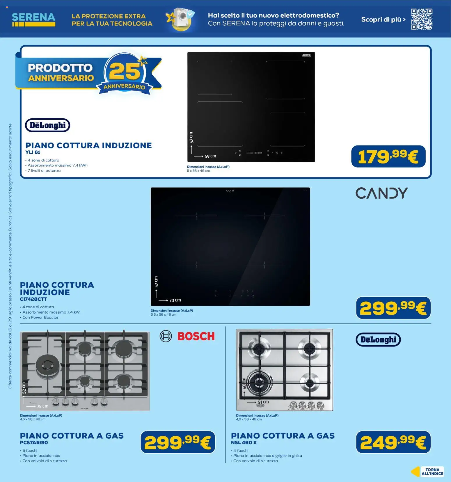 Volantino Euronics del 16/07/2026 | Pagina: 16 | Prodotti: Piano cottura, Piano cottura induzione