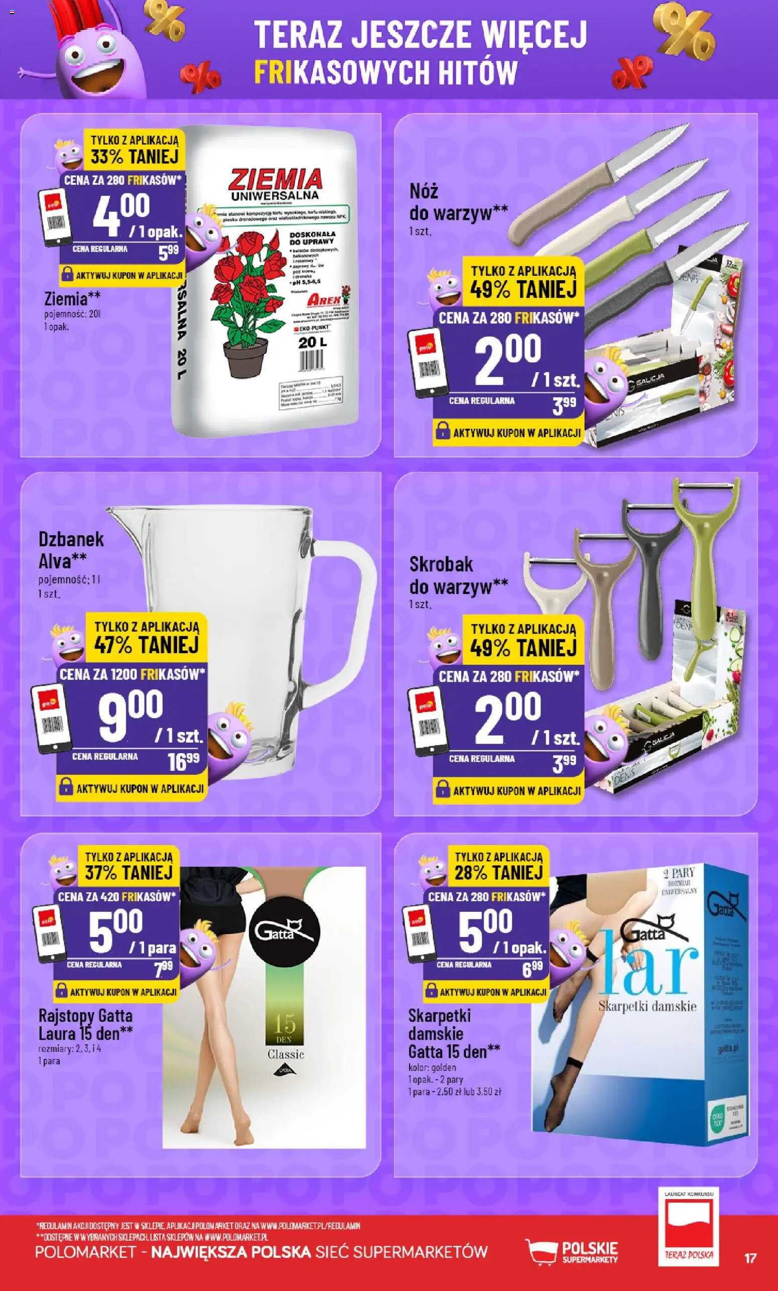 Nowa POLOmarket gazetka od jutra 19.08.2026 | Strona: 17 | Produkty: Rajstopy, Skarpetki, Rajstopy Gatta, Gatta