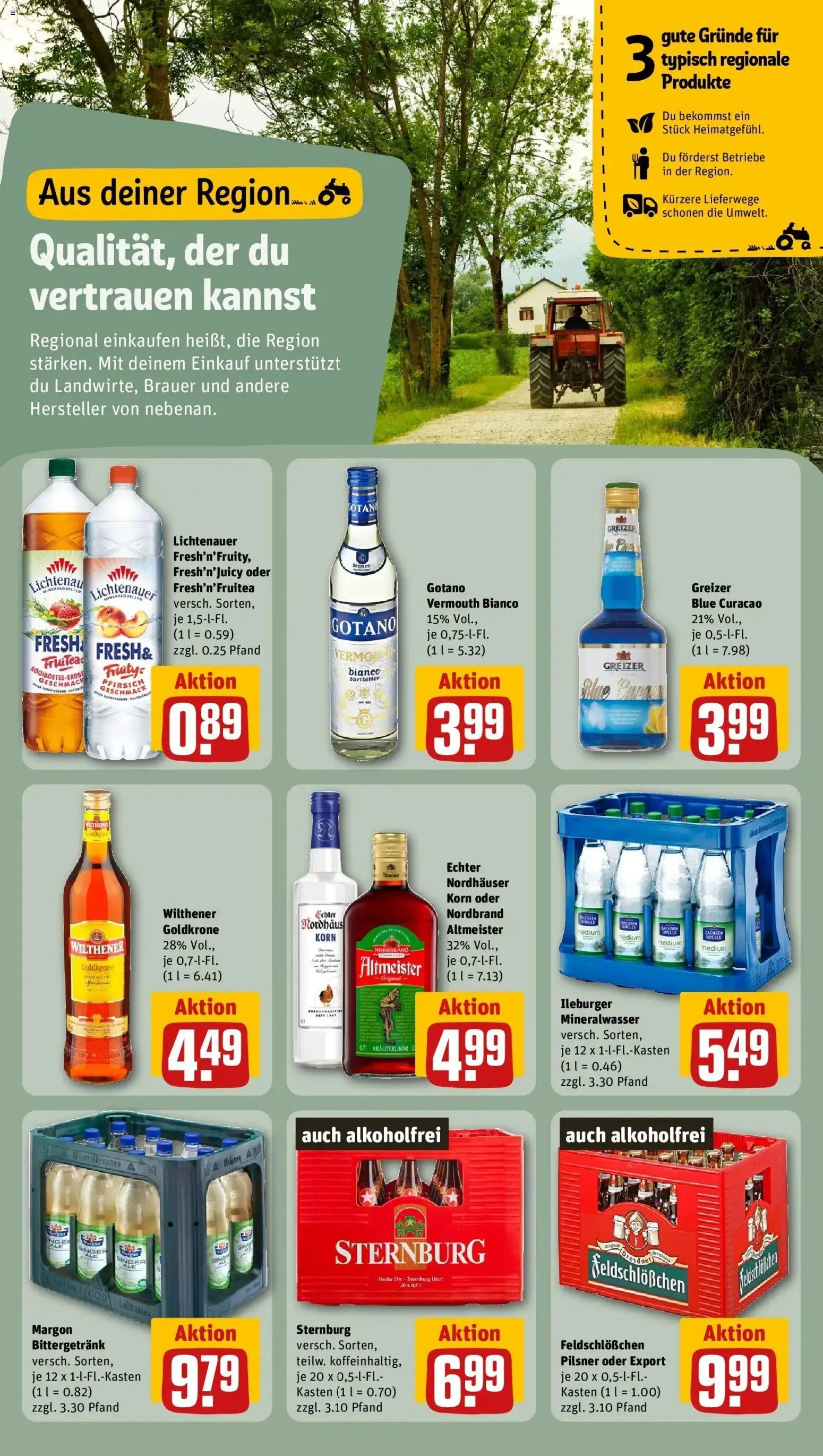 REWE Prospekt ab 03.08.2026 zum Blättern » Angebote | Seite: 19 | Produkte: Wilthener, Bier, Mineralwasser, Pfirsich