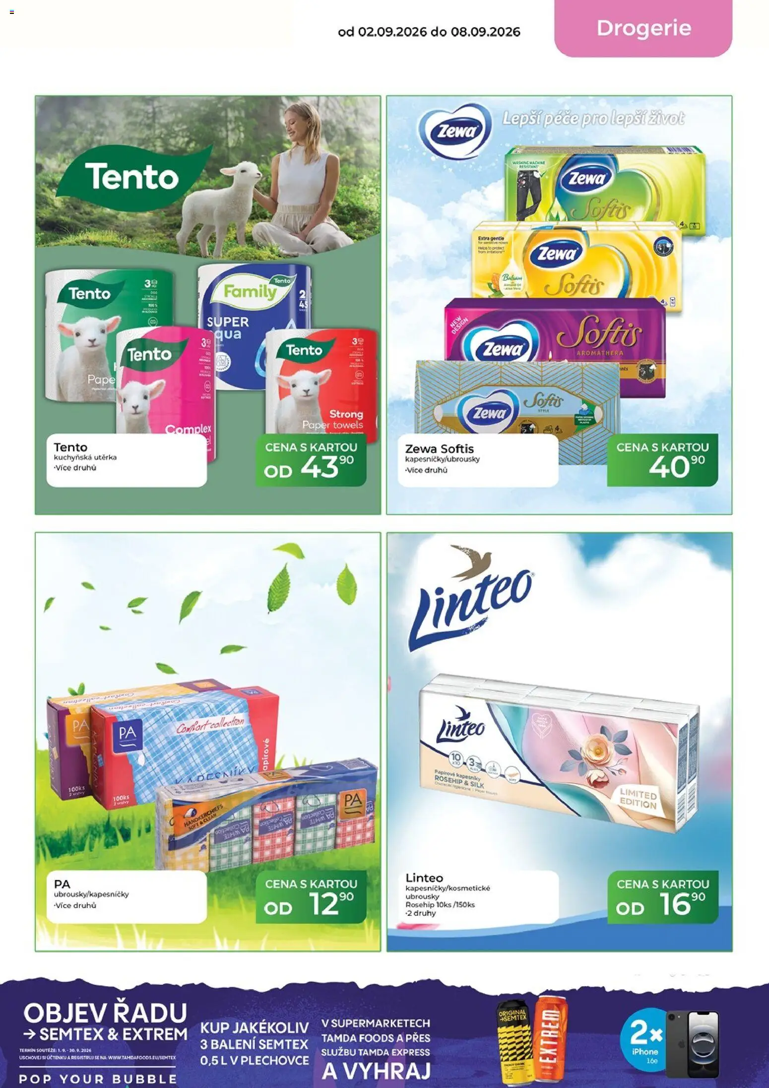Tamda Foods leták od 02.09.2026 | Strana: 55 | Produkty: Ubrousky, Iphone, Zewa, Semtex