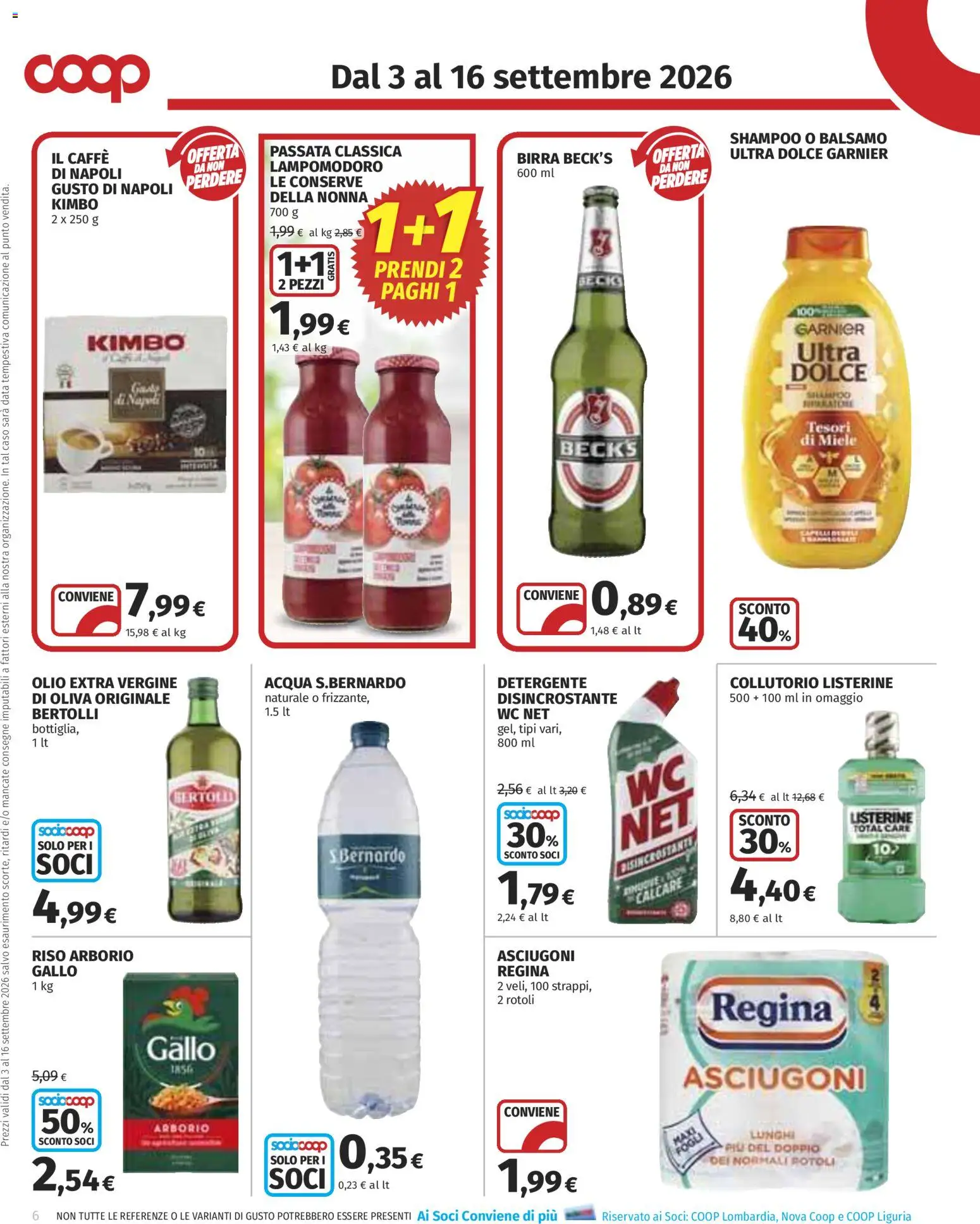 Volantino COOP del 03/09/2026 | Pagina: 6 | Prodotti: Birra Beck's, Birra, Riso, Conserve