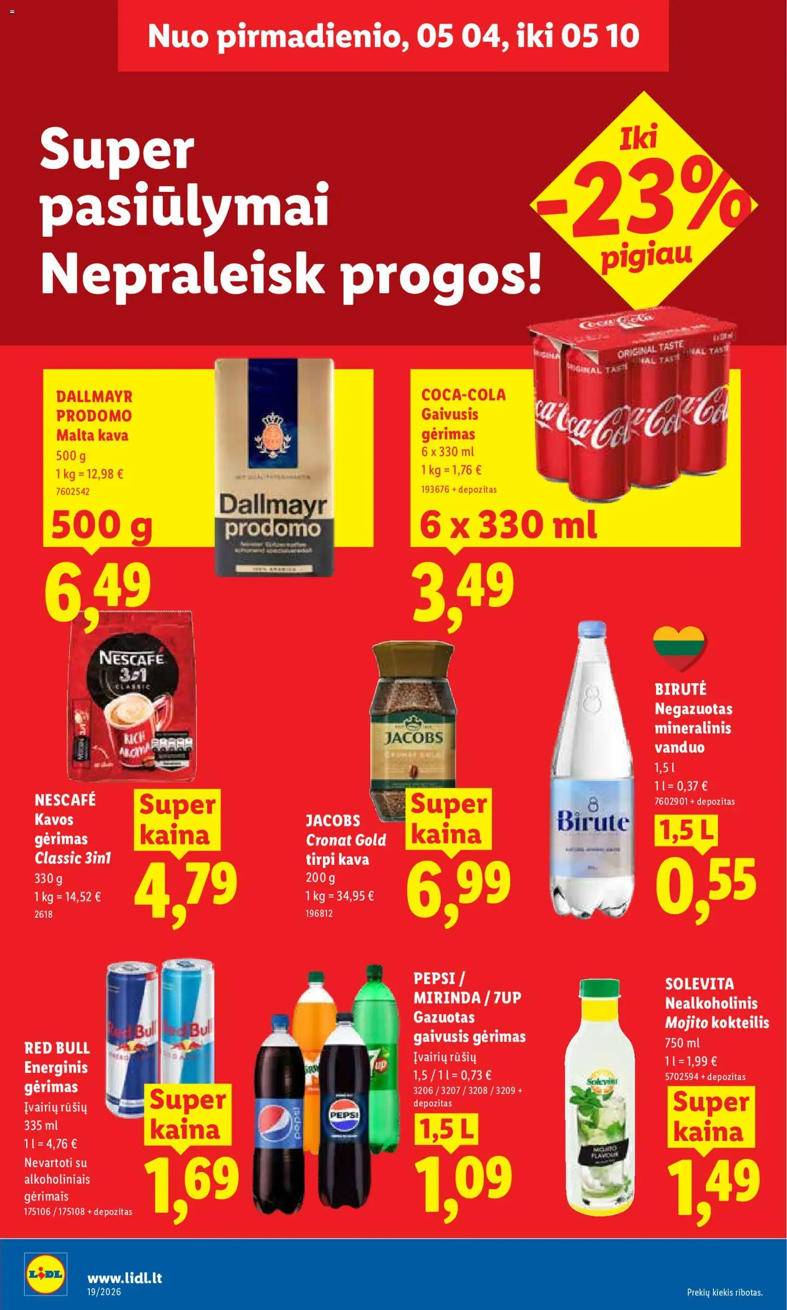 LIDL akcijos nuo 04.05.2026 | Puslapis: 22 | Prekių: Gaivusis gėrimas, Kava