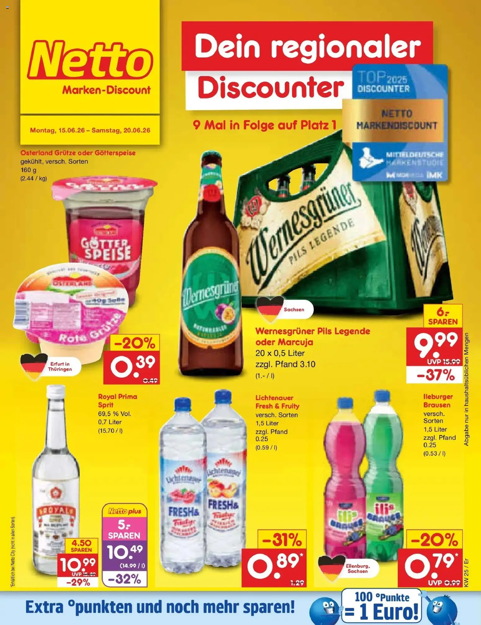 Netto Marken-Discount Prospekt Nordhausen – gültig ab 14.06.2026 | Seite: 57 | Produkte: Top, Pils, Wernesgruner