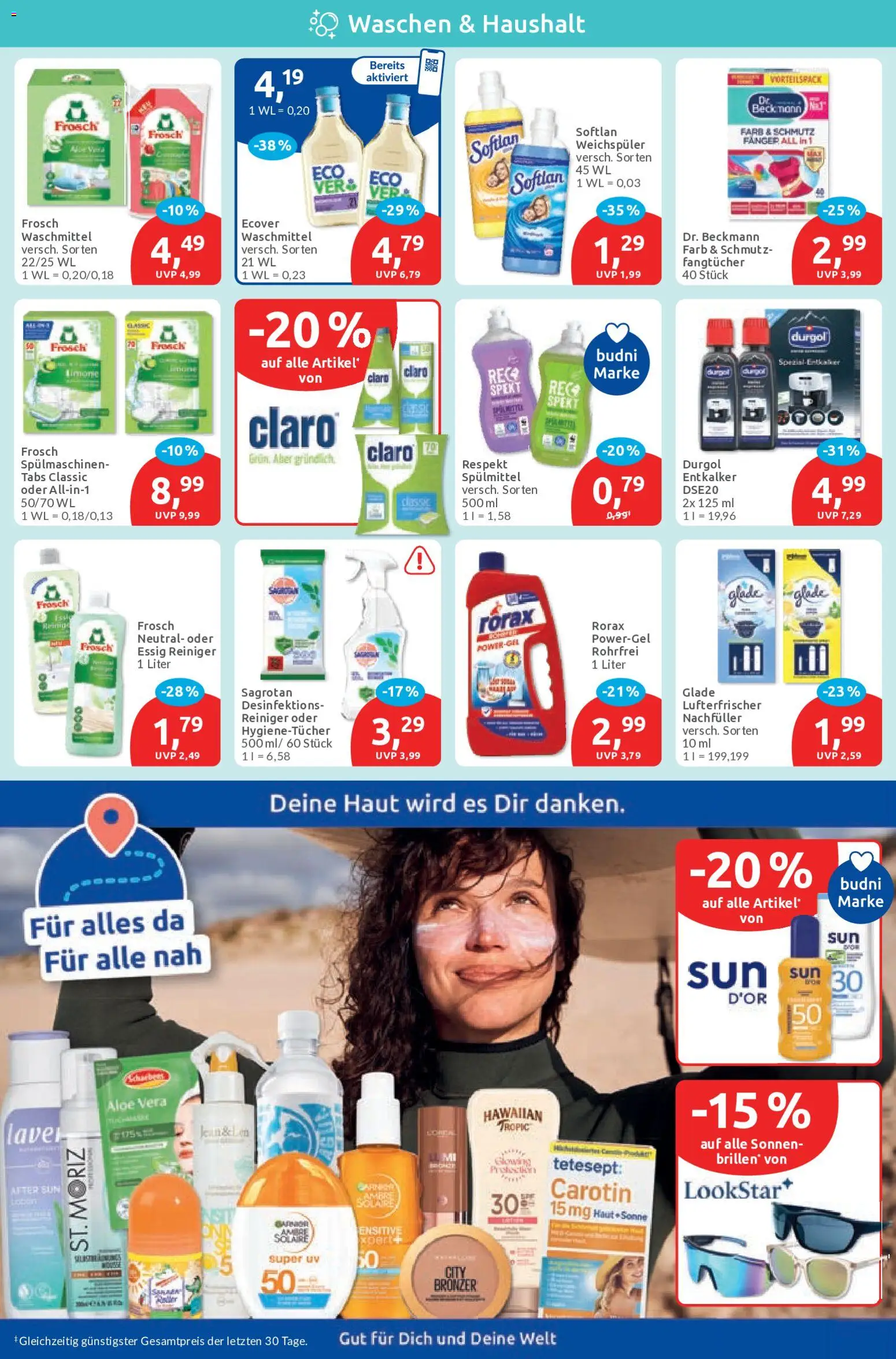 Budni Prospekt 	 – gültig ab 26.05.2026 | Seite: 4 | Produkte: Essig, Bronzer, Weichspüler, Waschmittel