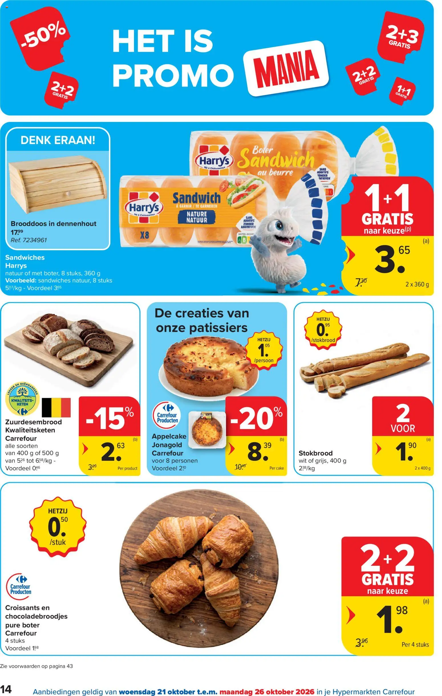 {H1} | Pagina: 14 | Producten: Sandwich, Stokbrood, Cake, Boter