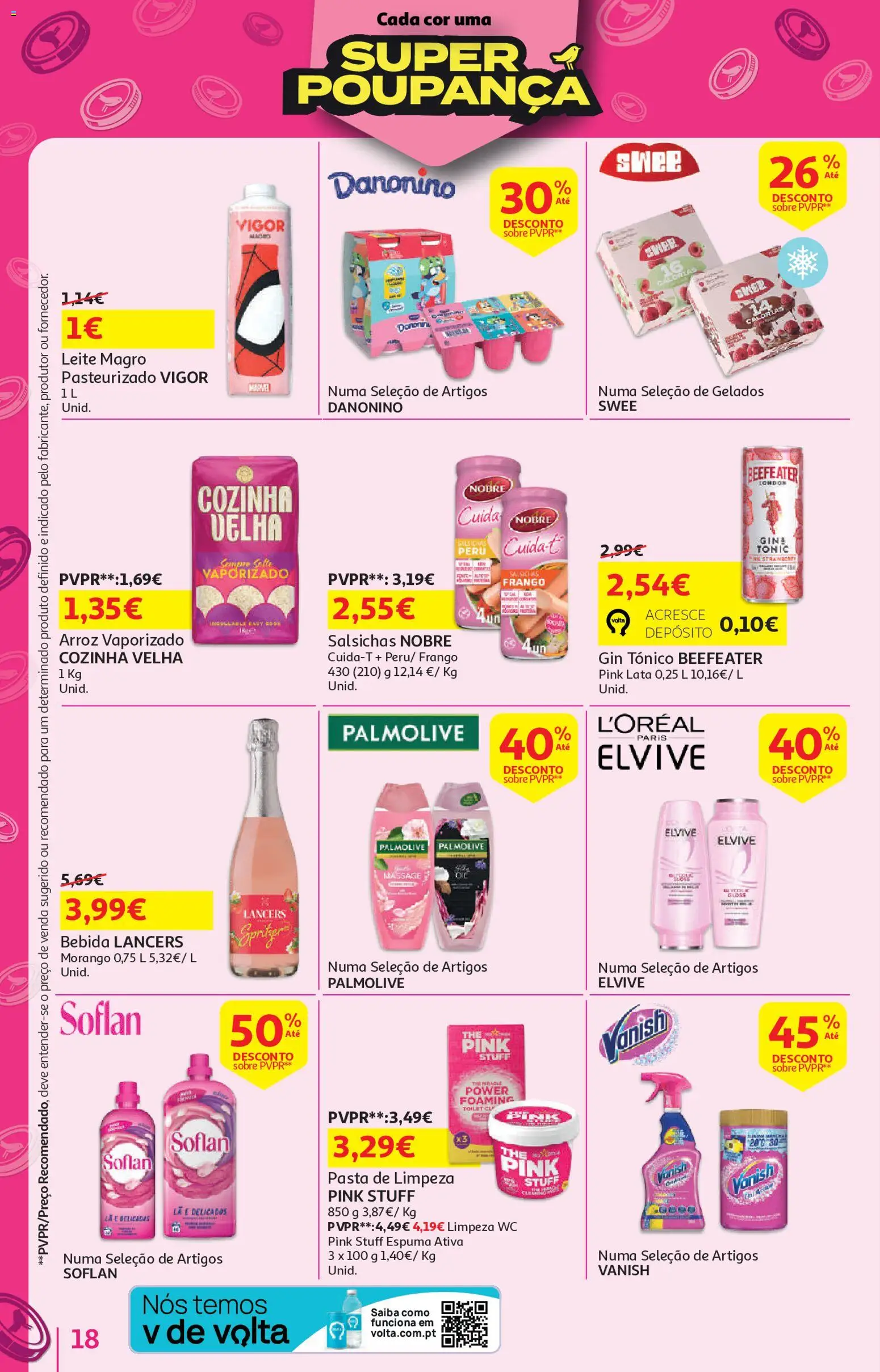Auchan - Vida no Exterior │ válido de 06.05.2026 | Página: 18 | Produtos: Frango, Arroz, Gin, Bebida