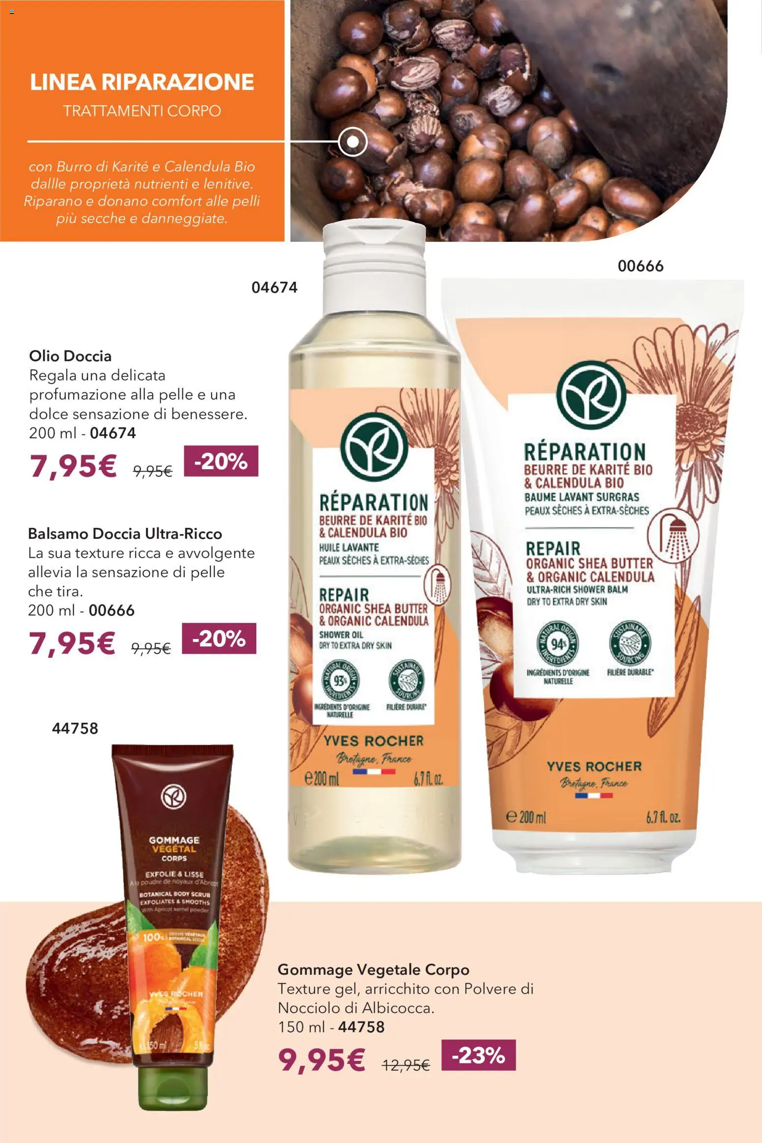 Volantino Yves Rocher del 20/10/2026 | Pagina: 68 | Prodotti: Balsamo, Scrub, Olio, Burro di karité