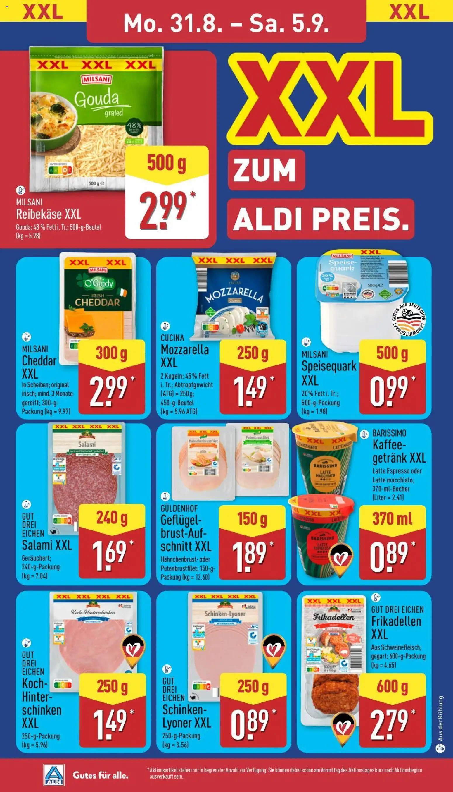 Aldi Prospekt – gültig ab 31.08.2026 | Seite: 10 | Produkte: Quark, Kaffee, Mozzarella, Hahnchenbrust