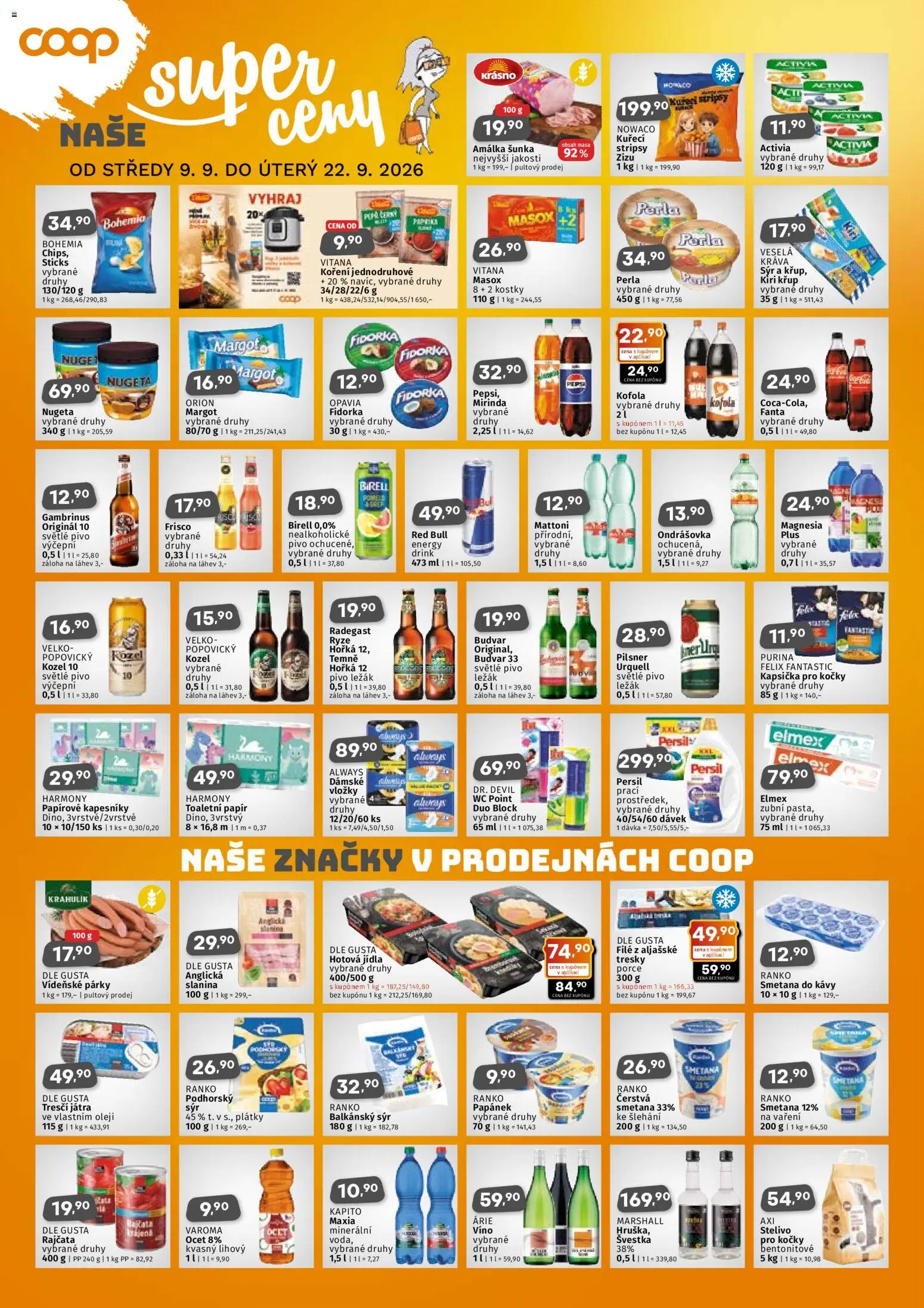 Coop leták - Jihočeský region od 09.09.2026 | Strana: 2 | Produkty: Rýže, Párky, Magnesia, Masox