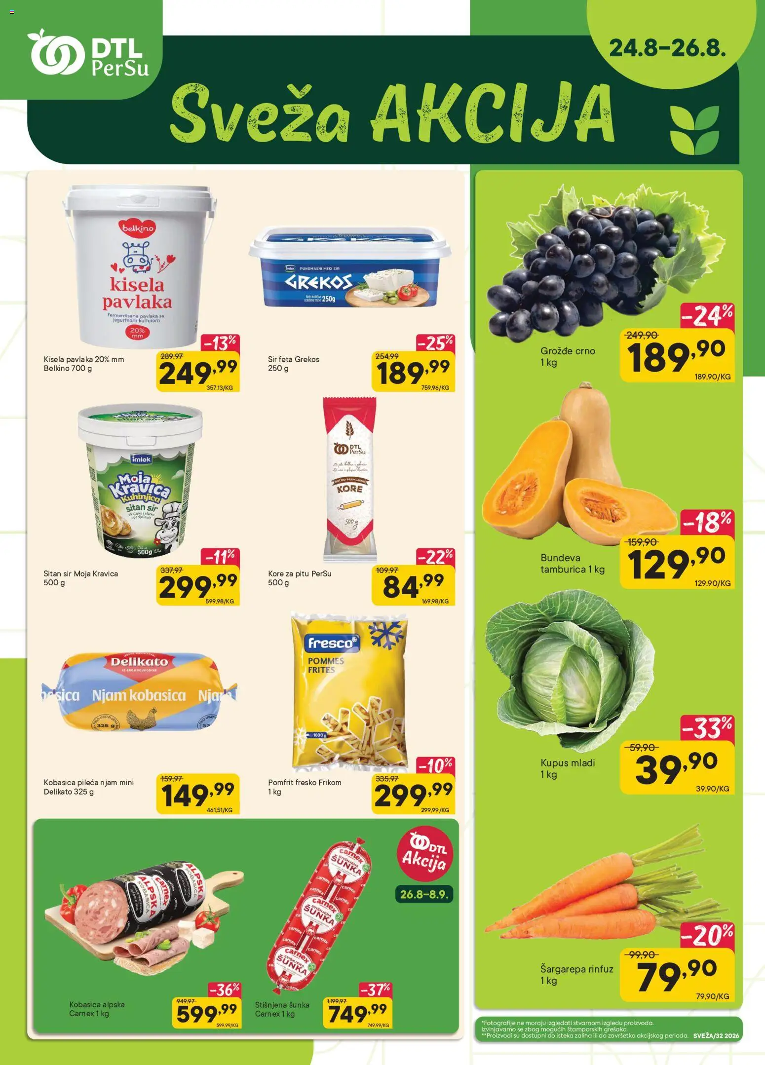 PerSu katalog - važi od 24.08.2026 | Strana: 1 | Proizvode: Šargarepa, Sitan sir, Sir, Bundeva