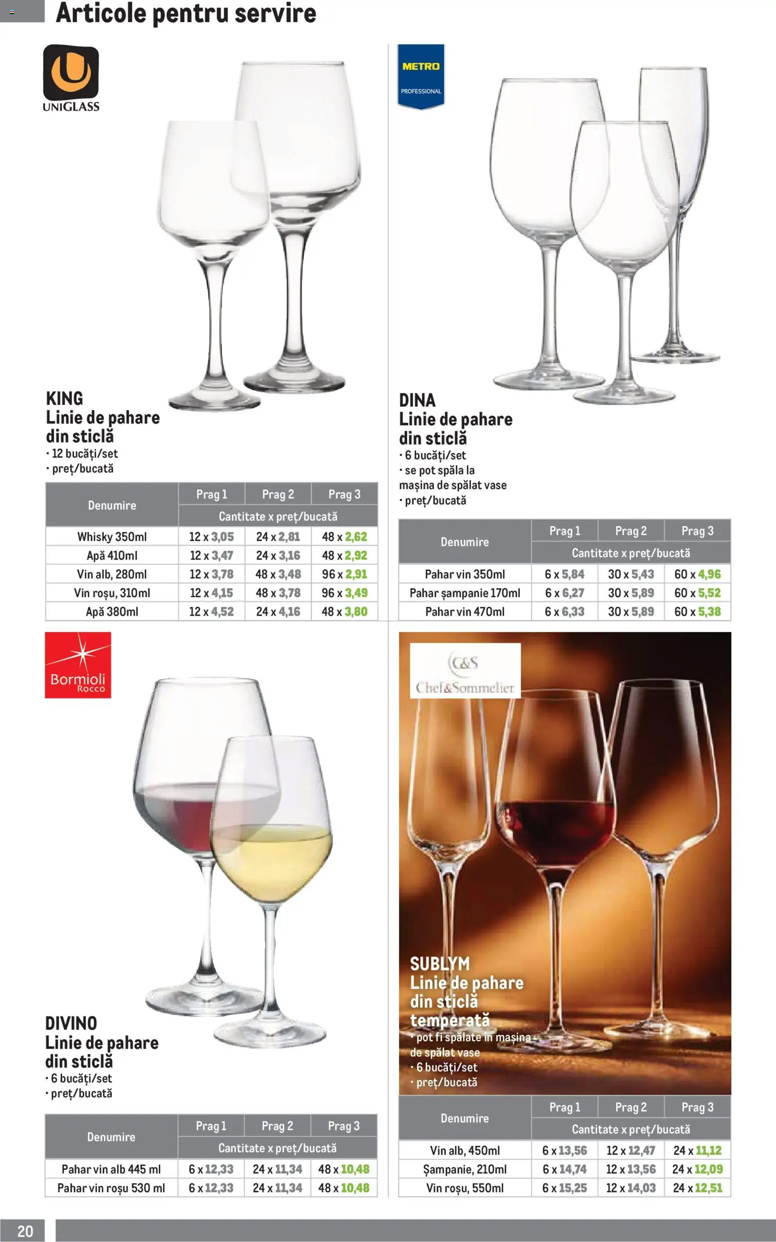 Noul catalog Metro – valabil de la 01.04.2026 | Pagină: 20 | Produse: Mașină De Spălat, Mașină De Spălat Vase, Pahare, Vin