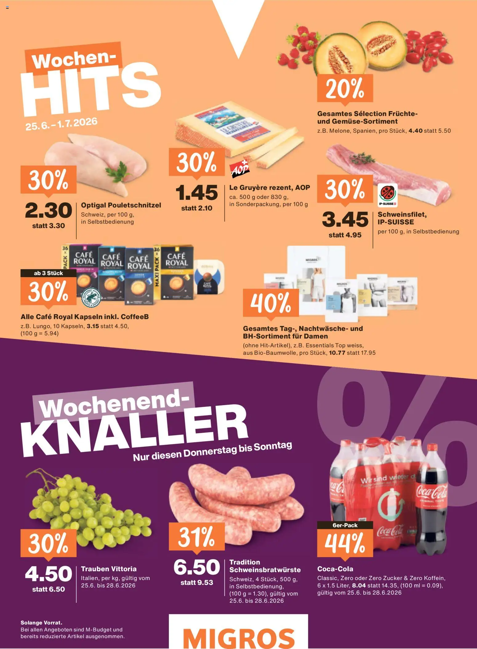 Migros aktionen Magazin – gültig ab 24.06.2026 | Seite: 56 | Produkte: Coca Cola, Früchte, Zucker, Top