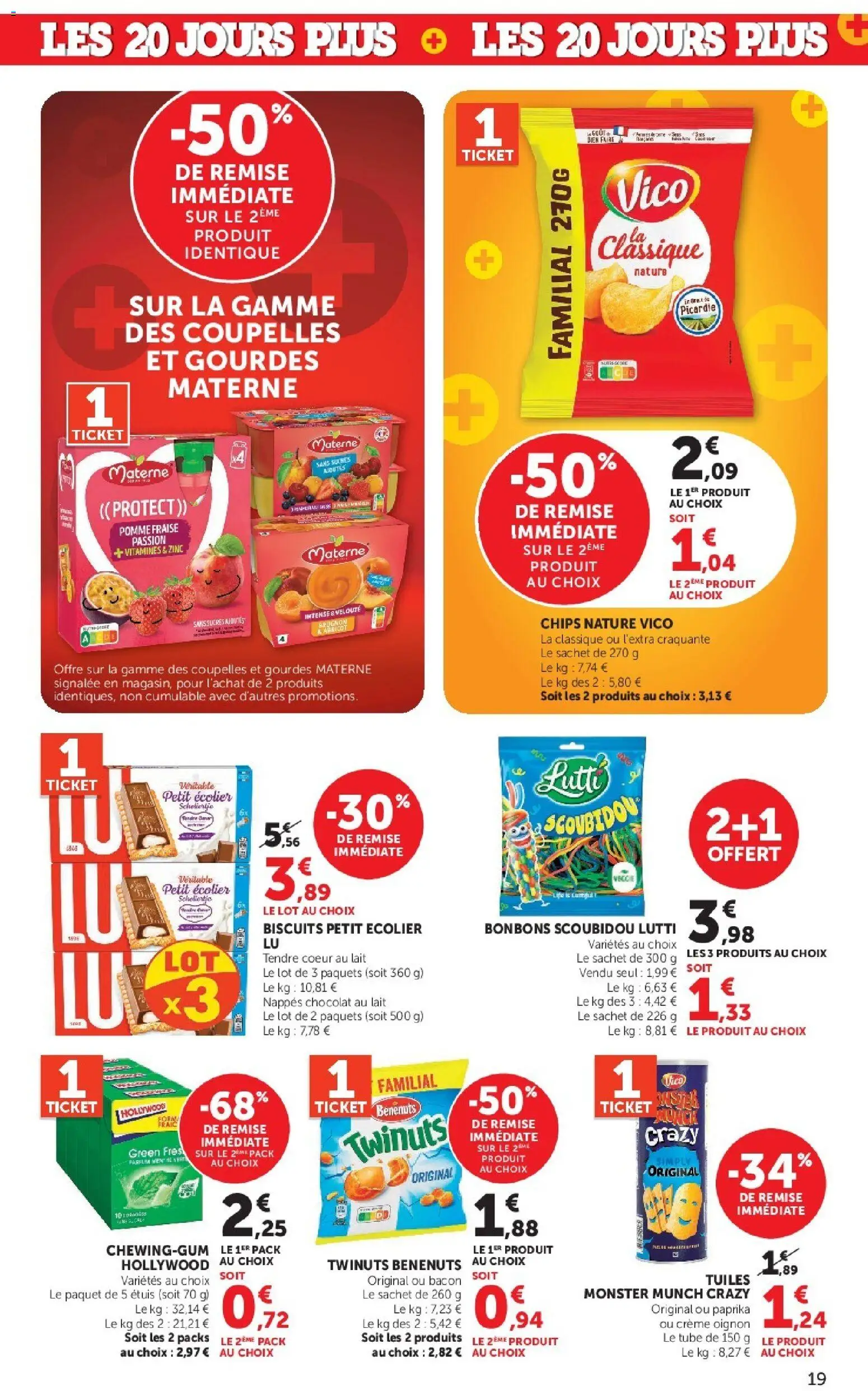 {H1} | Page: 19 | Produits: Abricot, Fraise, Lait, Chocolat