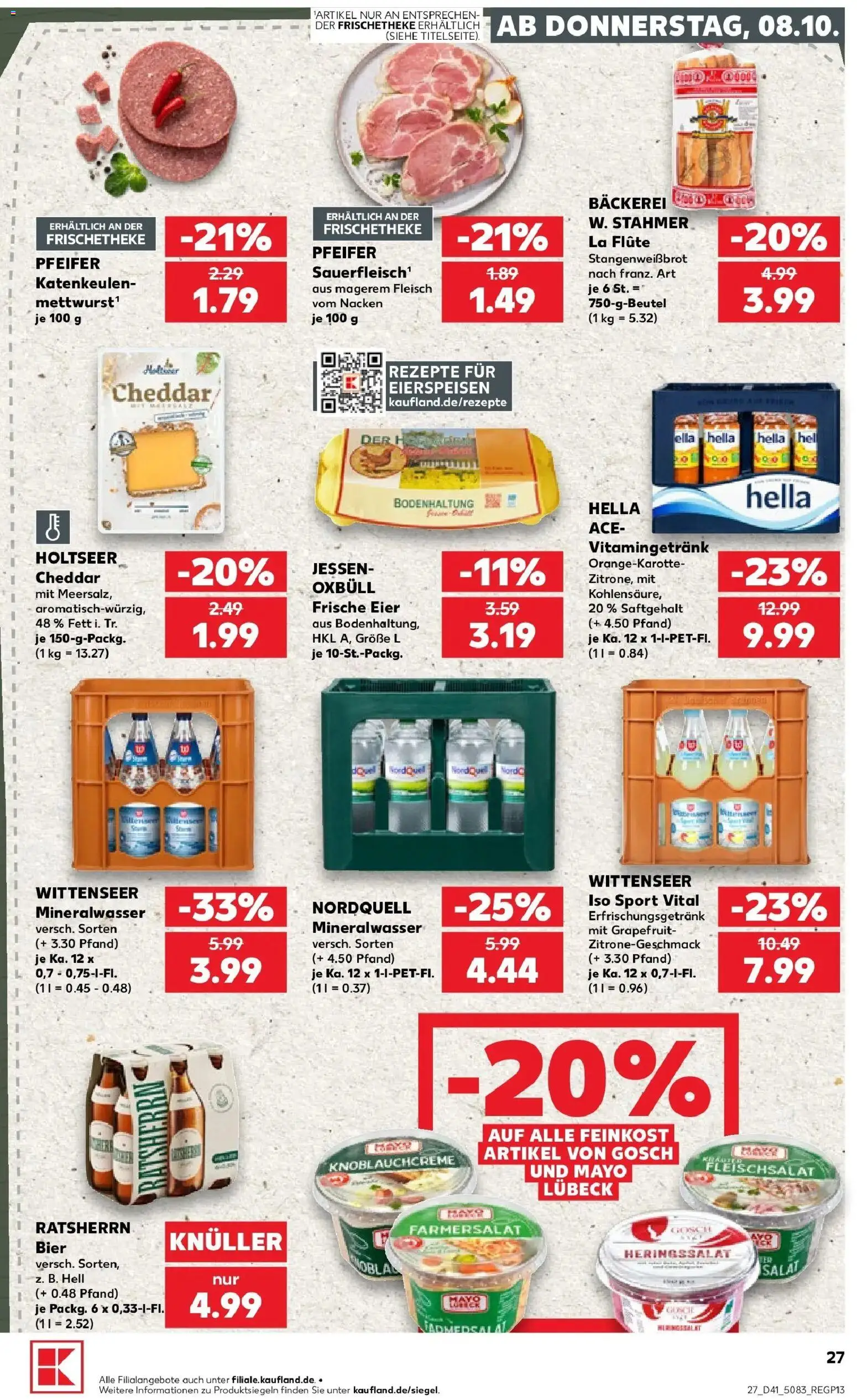 Prospekt Kaufland ab 08.10.2026 » Angebote Online zum Blättern | Seite: 27 | Produkte: Eier, Bier, Hella, Fleisch