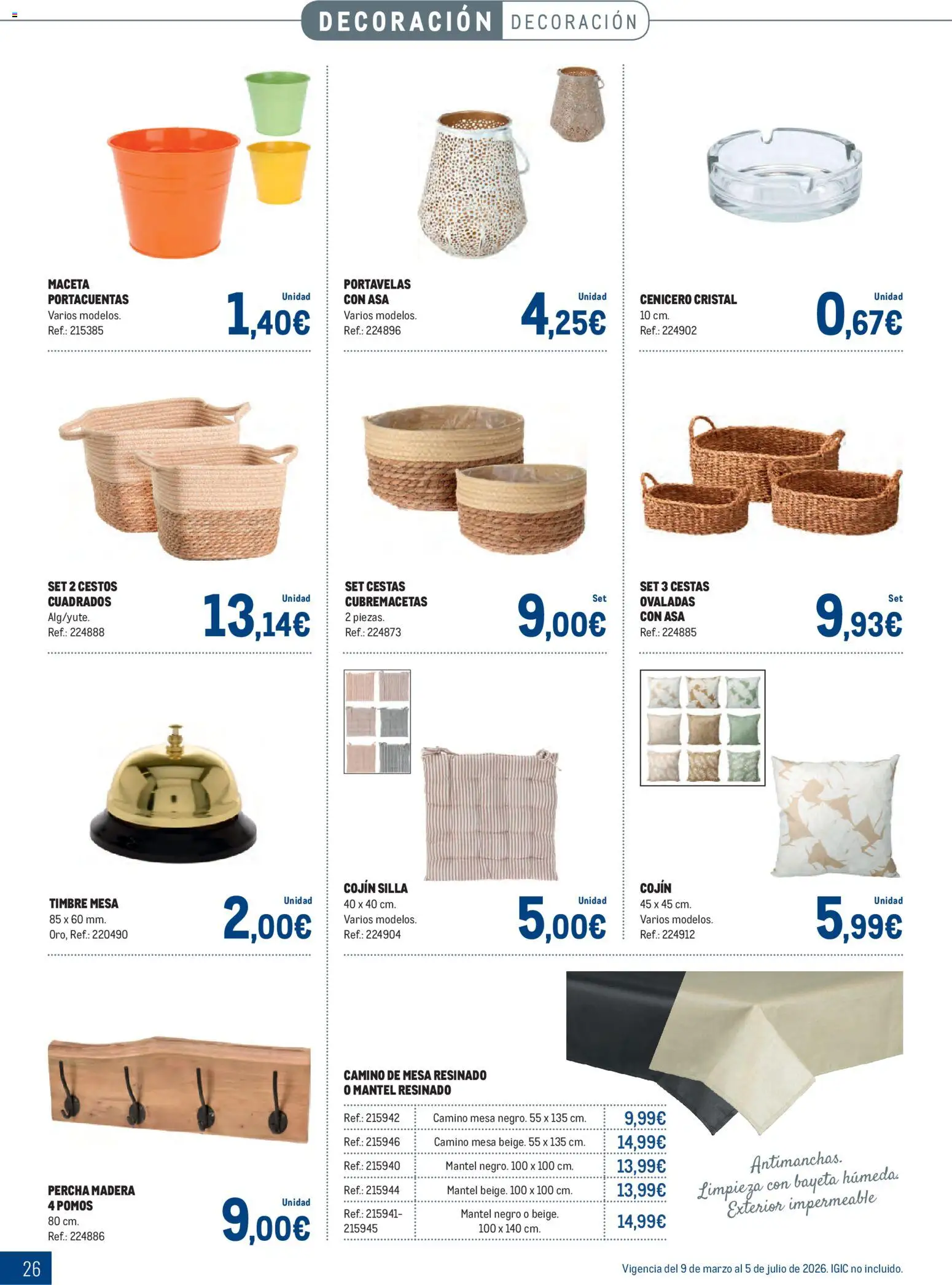 Makro - Especial Terrazas Canarias │ válido desde el 09.03.2026 | Página: 26 | Productos: Cojín, Mesa, Silla, Maceta