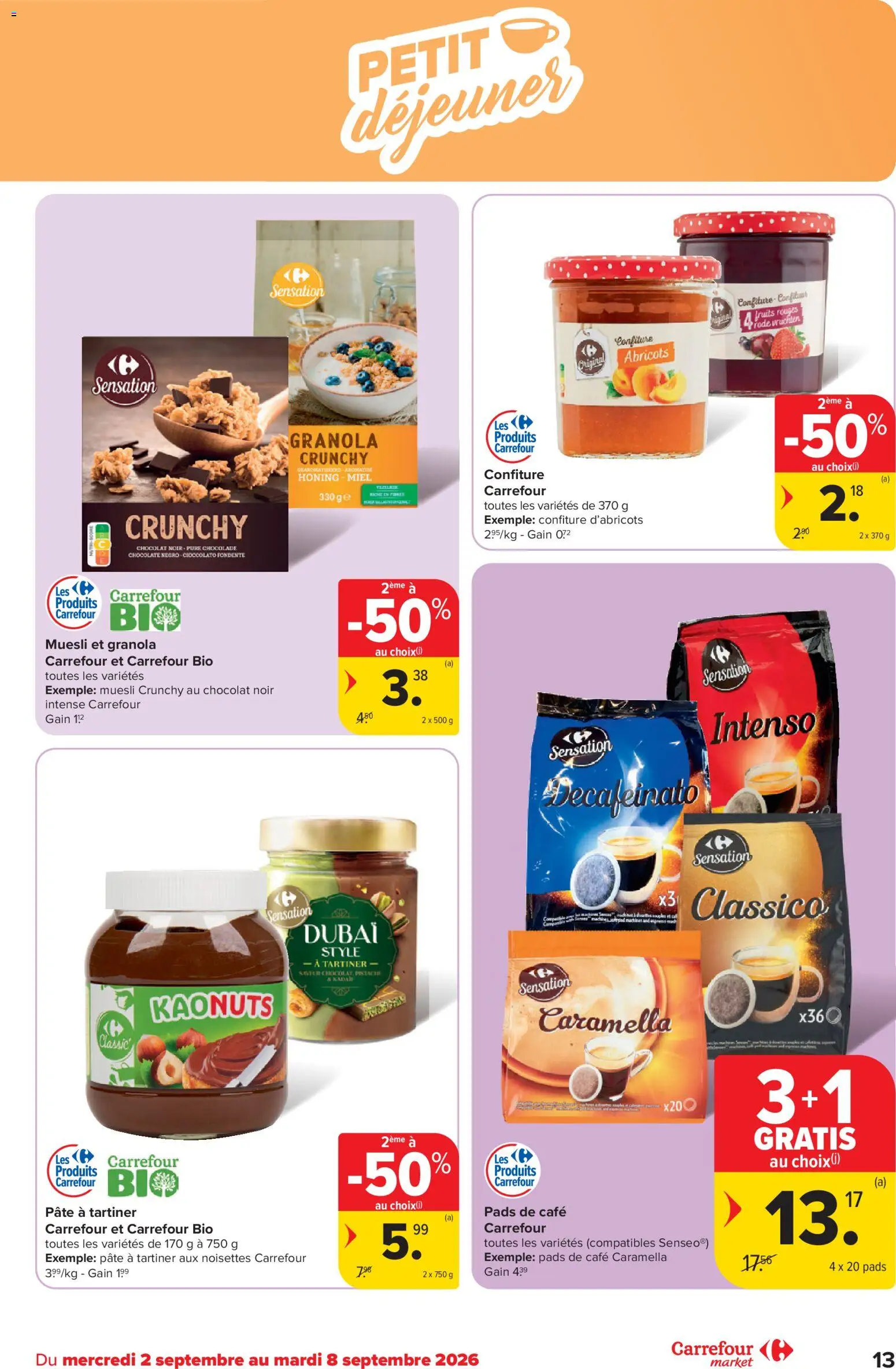 {H1} | Pagina: 13 | Producten: Honing, Muesli, Pads, Chocolade