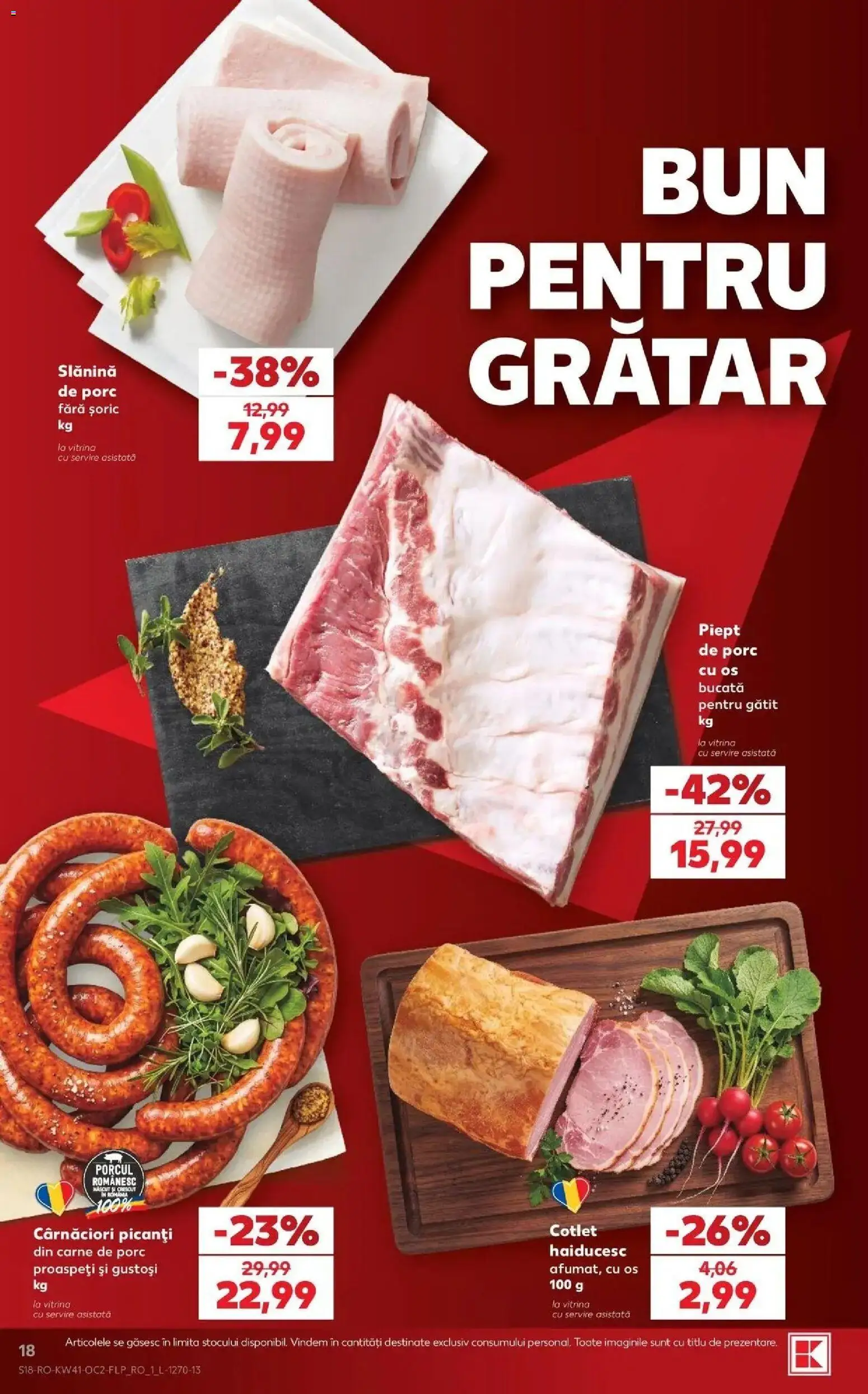 Kaufland Codlea 07.10.2026 - Revista si Oferta | Pagină: 18 | Produse: Slanina, Cotlet, Vitrină, Carne De Porc