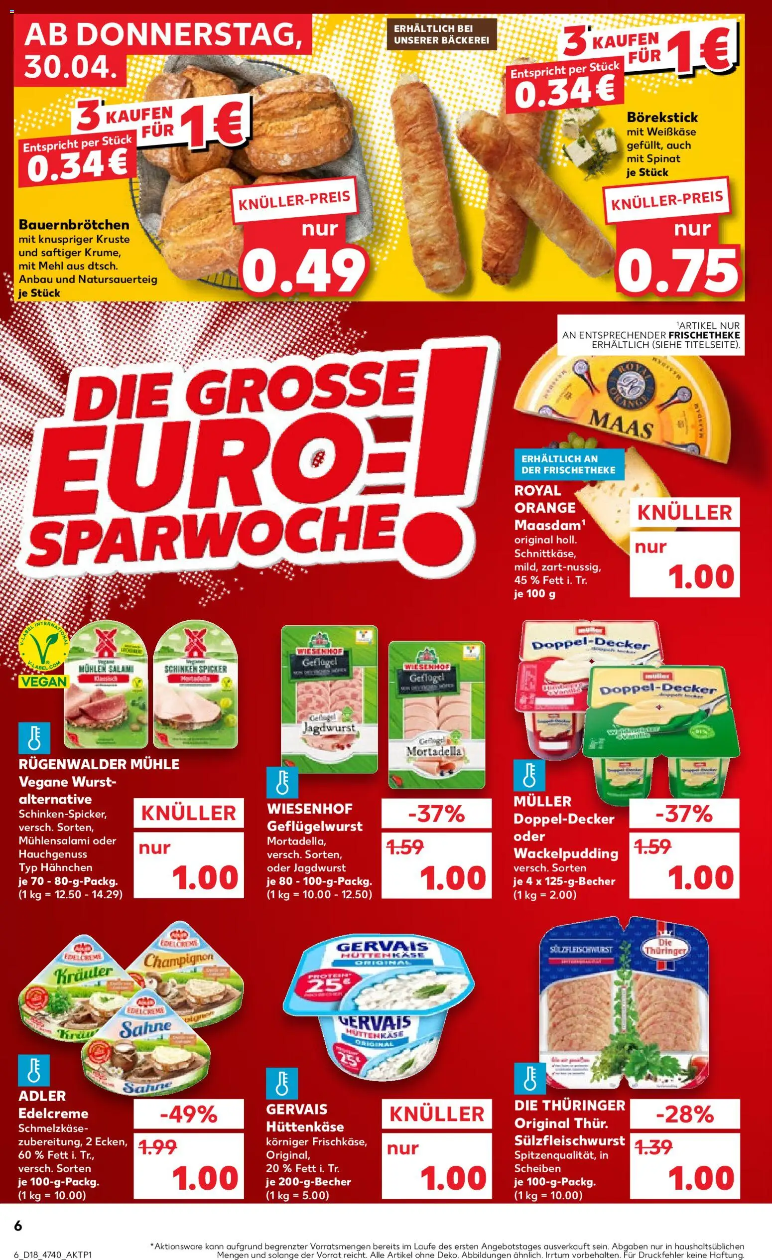 Kaufland Prospekt Hannover	 – gültig ab 30.04.2026 | Seite: 6 | Produkte: Hahnchen, Bäckerei, Pudding, Sahne