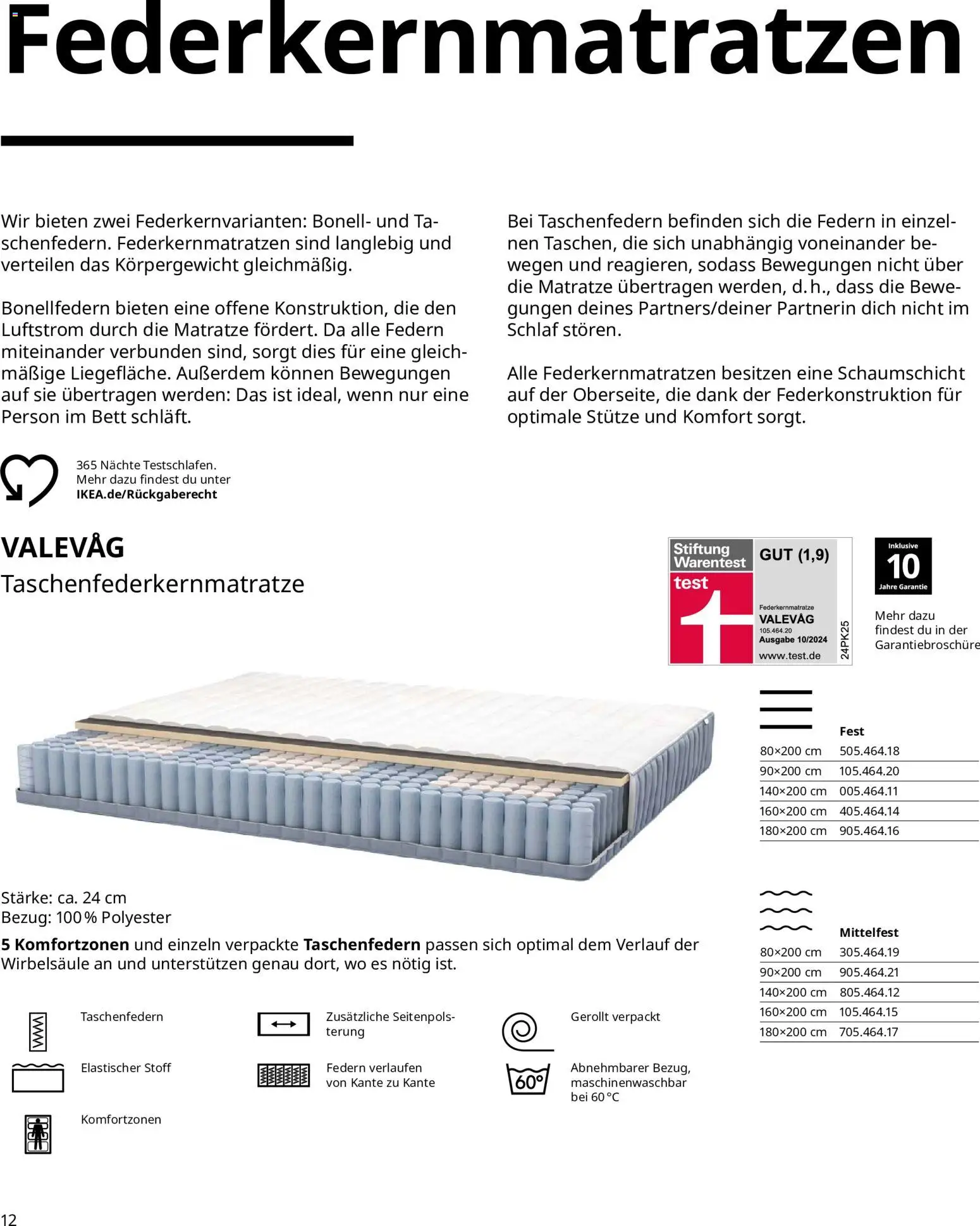 Ikea Prospekt Schlafkomfort – gültig ab 16.09.2026 | Seite: 12 | Produkte: Bett, Matratze
