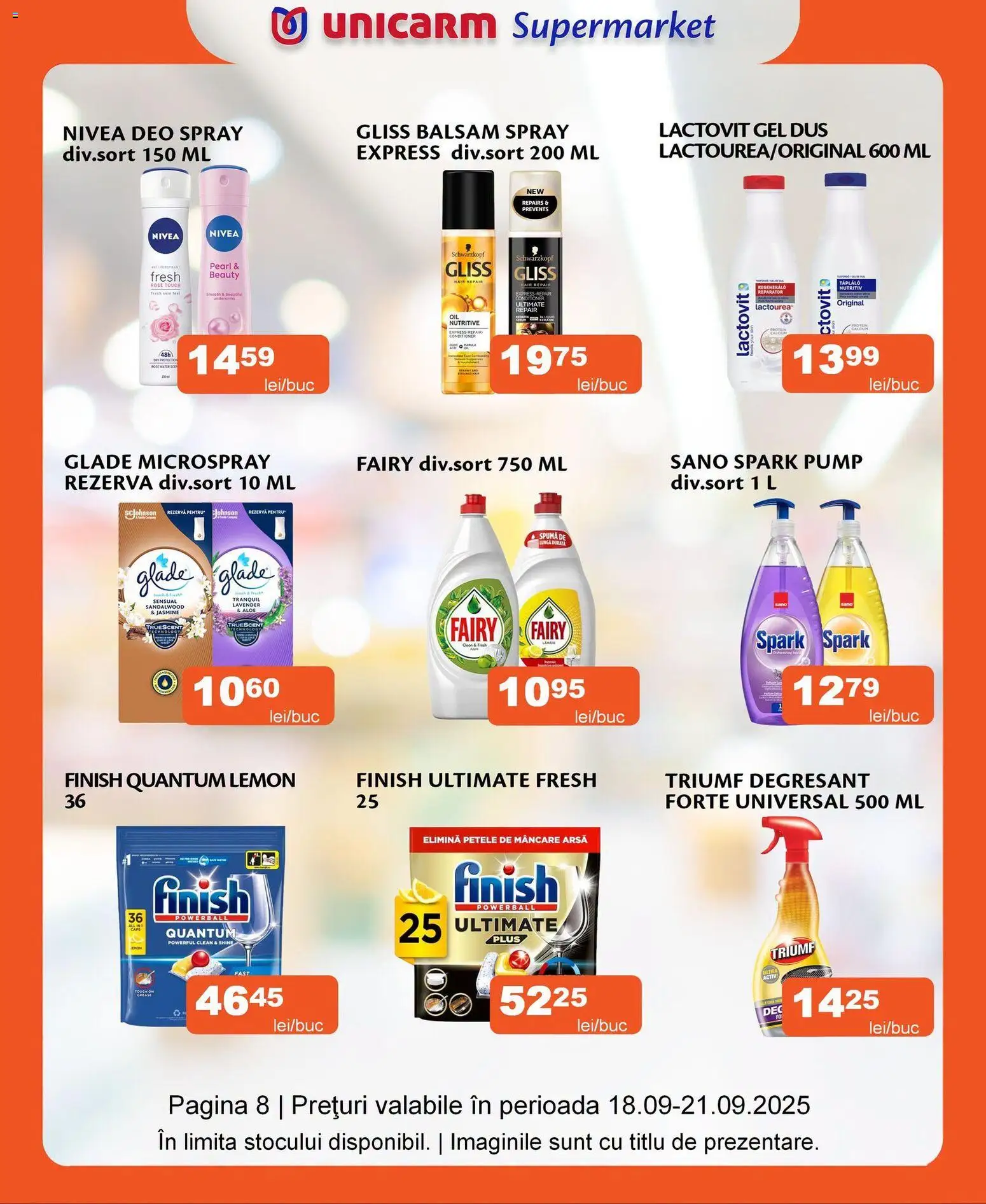 Noul catalog Unicarm – valabil de la 30.07.2026 | Pagină: 8 | Produse: Pomelo, Duș, Balsam