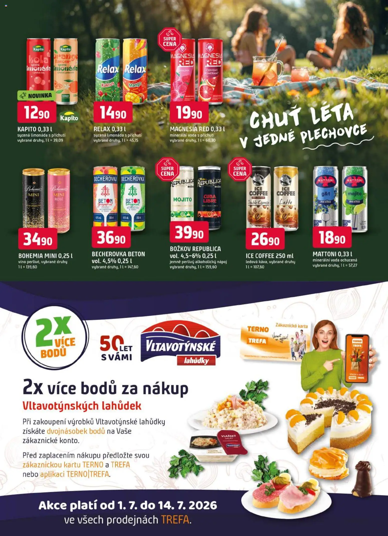 Trefa leták od 01.07.2026 | Strana: 8 | Produkty: Božkov Republica, Magnesia, Becherovka, Magnesia Red