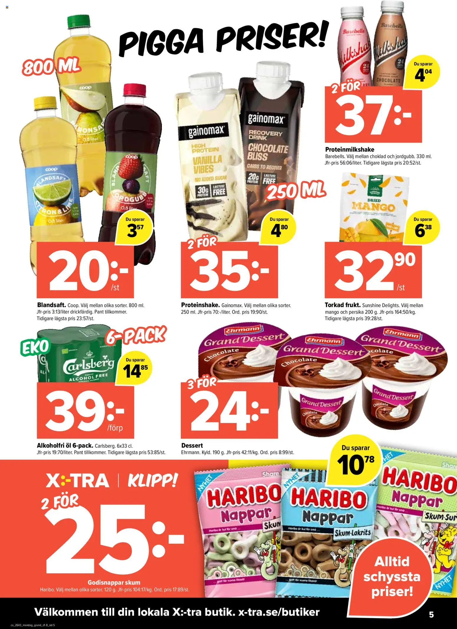 Coop X:-TRA reklamblad aktuell från 19/10/2026 | Sida: 5 | Produkter: Choklad, Öl, Mango, Protein