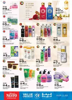 Preview of Nesto catalogue value unrivaled valid from 10 Sep, 2026 | Page: 12 | Products: Serum, Toothbrush, Facial scrub, Shower gel