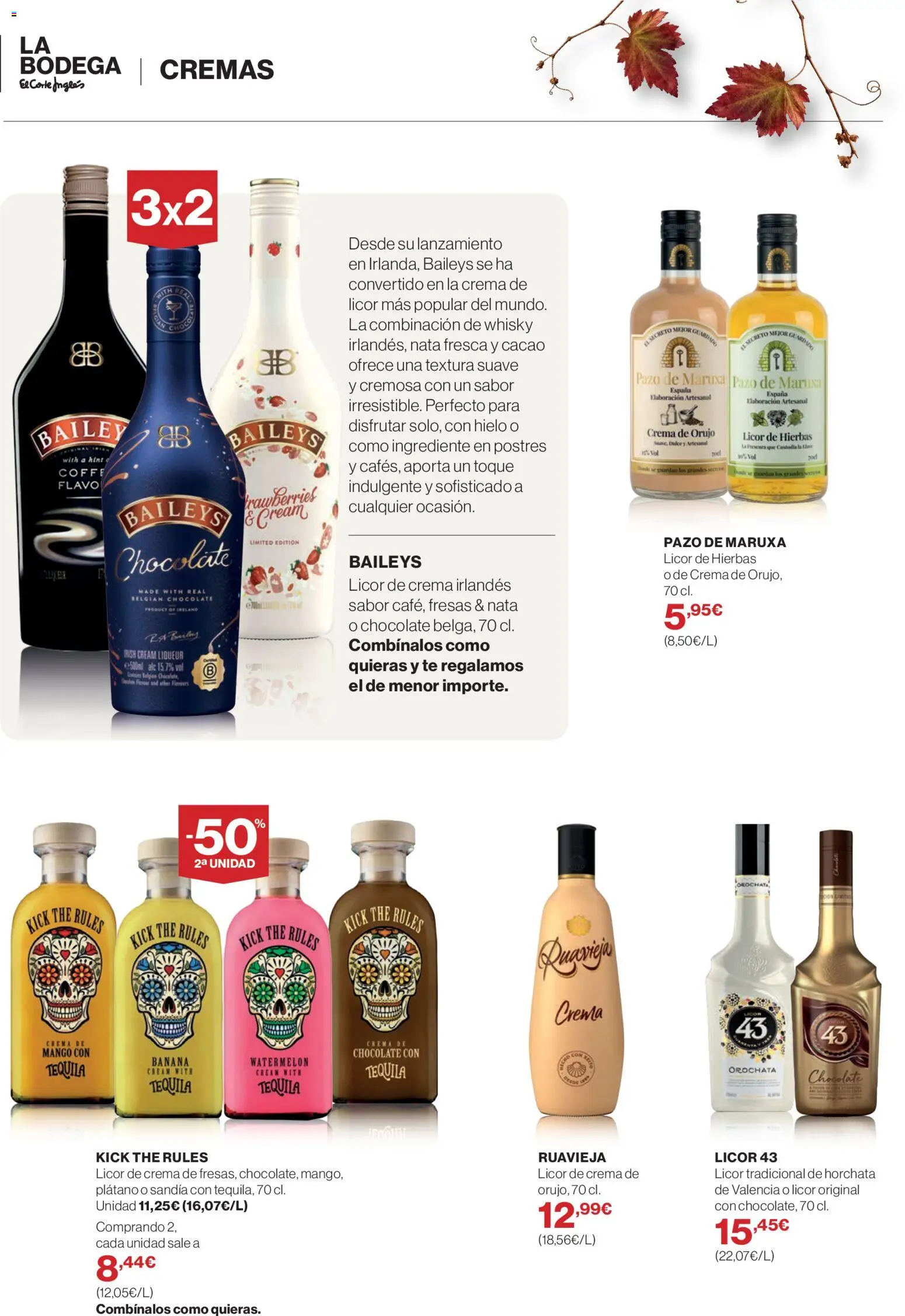 El Corte Inglés Bodega │ válido desde el 01/10/2026 | Página: 28 | Productos: Tequila, Fresas, Té, Crema de chocolate
