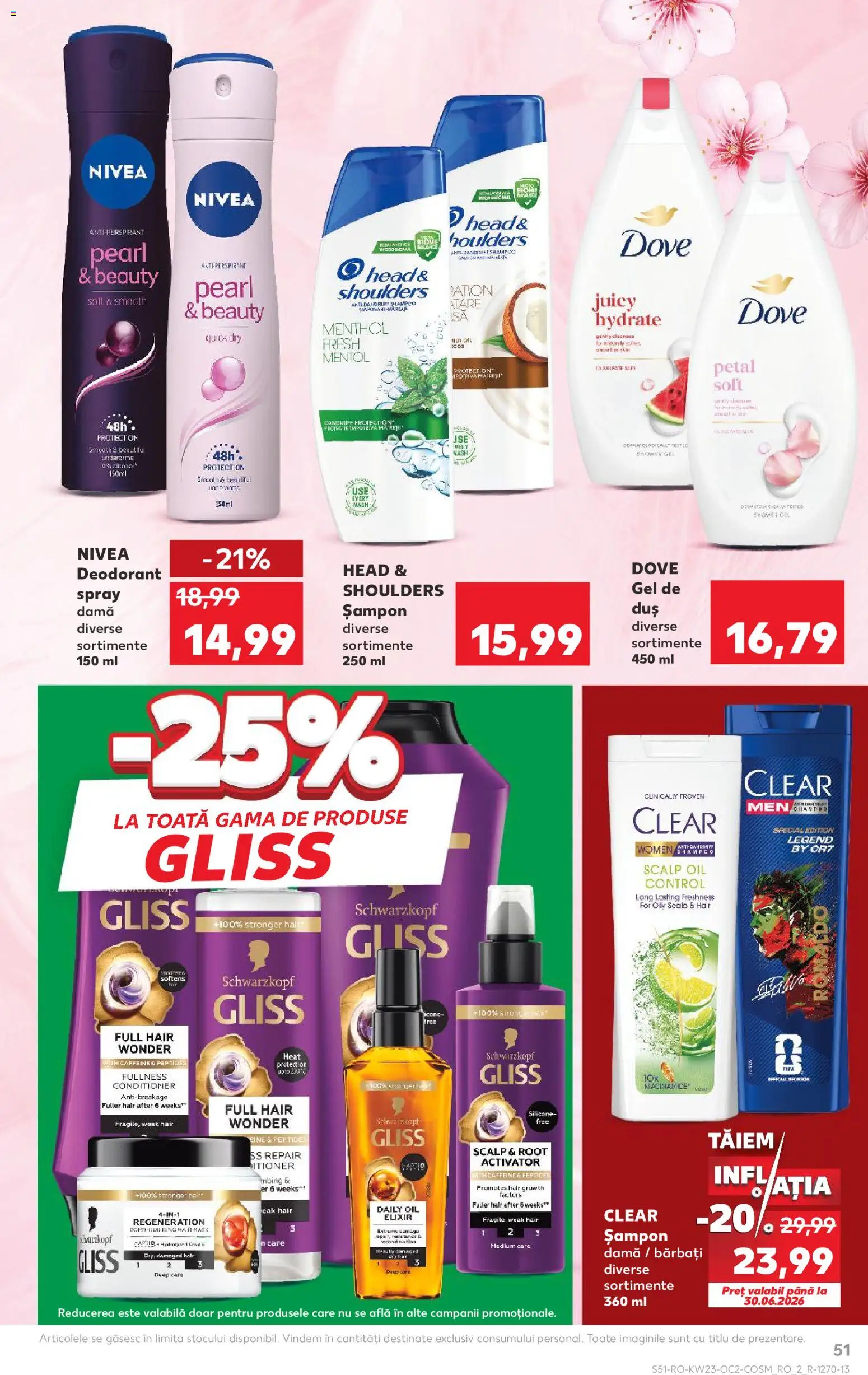 Kaufland RO akciós ujság - amely érvényes a következő dátumtól: 03.06.2026 | Oldal: 51 | Termékek: Sampon