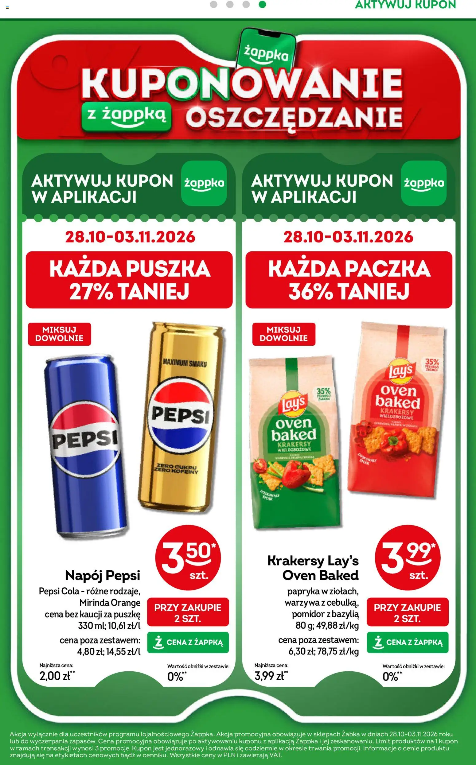 Żabka gazetka od 21.10.2026 | Strona: 33 | Produkty: Papryka, Bazylia, Krakersy, Warzywa