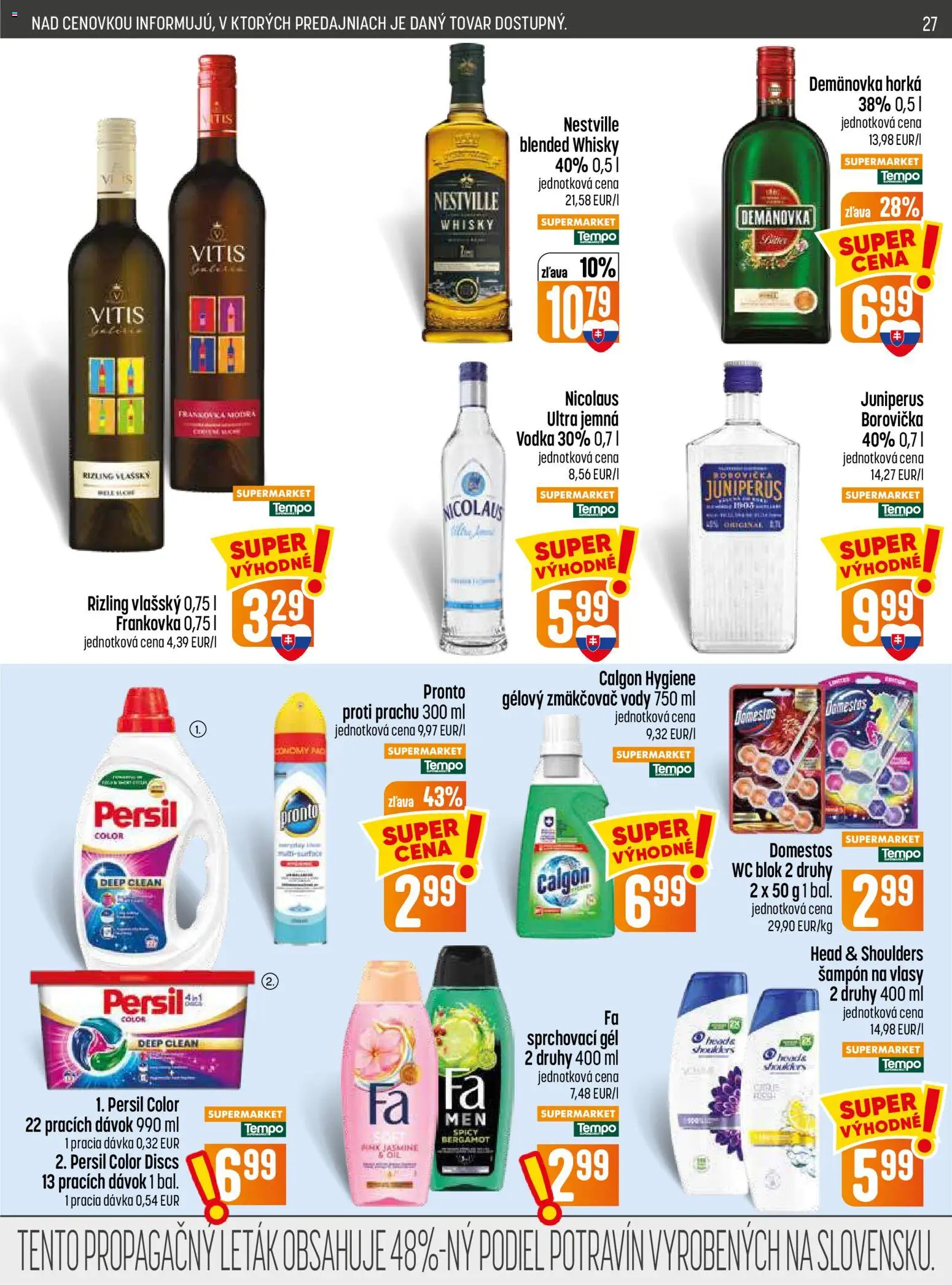 Nové COOP Jednota akcie – leták je platný od 03.09.2026 | Strana: 27 | Produkty: Šampón, Wc blok, Whisky, Head & Shoulders