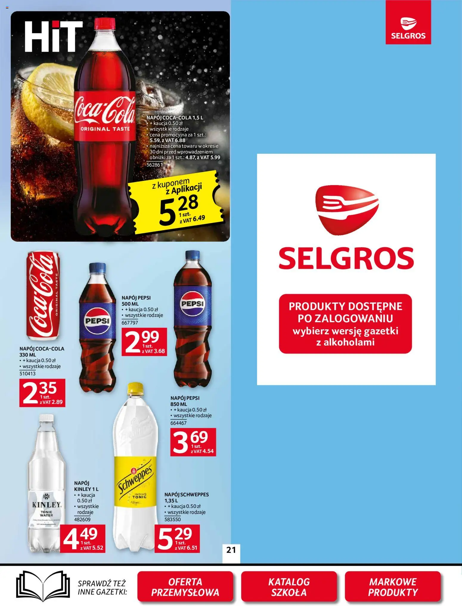 Selgros cash&carry gazetka od 30.07.2026 | Strona: 21 | Produkty: Pepsi, Tonic