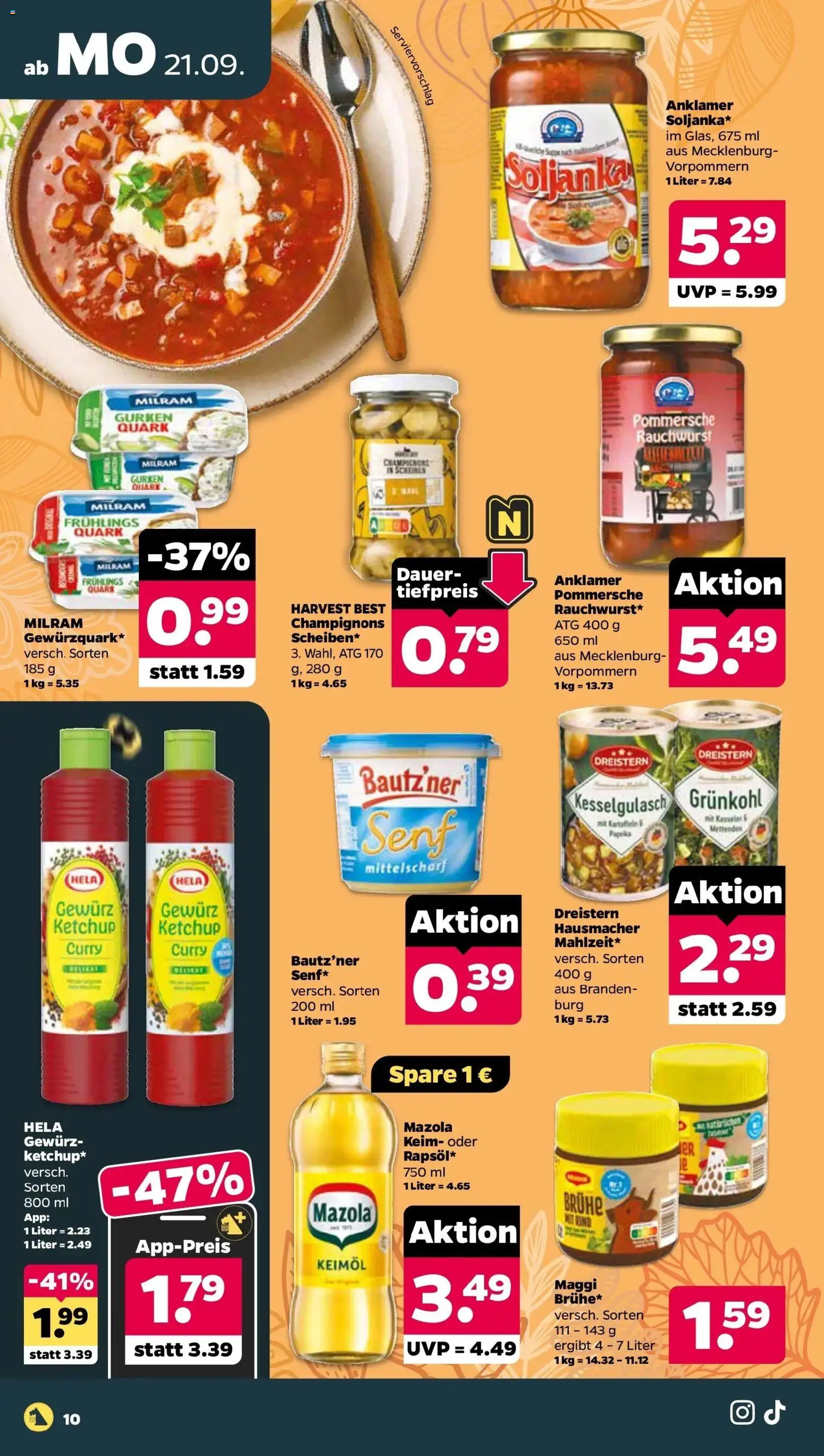 Netto Aktueller Prospekt ab 20.09.2026 → Angebote nächste Woche | Seite: 12 | Produkte: Maggi, Quark, Brühe, Milram