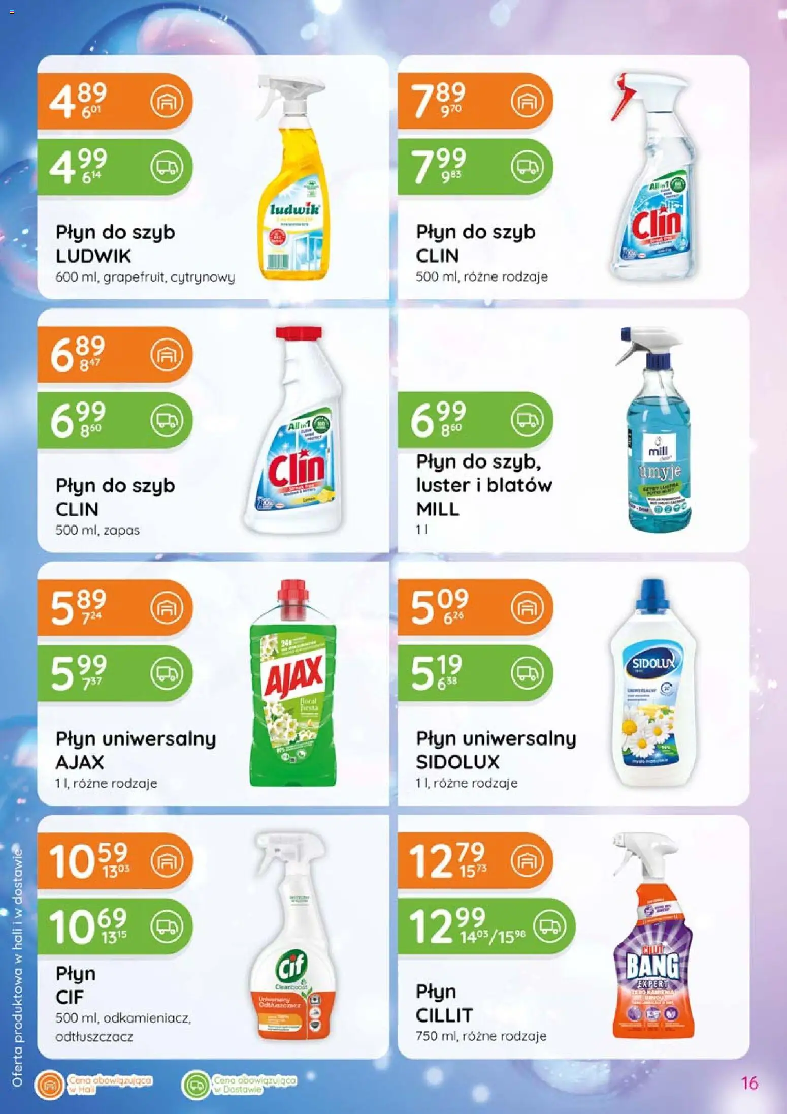 Eurocash gazetka - Katalog Chemiczny od 06.08.2026 | Strona: 16 | Produkty: Płyn do szyb Clin, Płyn do szyb
