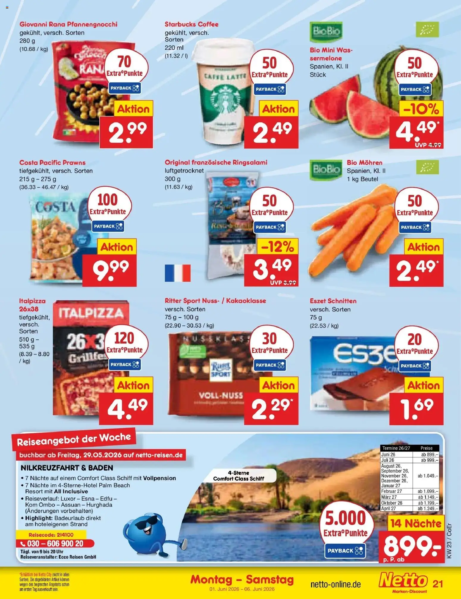 Netto Marken-Discount Prospekt Weimar – gültig ab 01.06.2026 | Seite: 23 | Produkte: Ritter sport, Starbucks, Mohren, Uhr