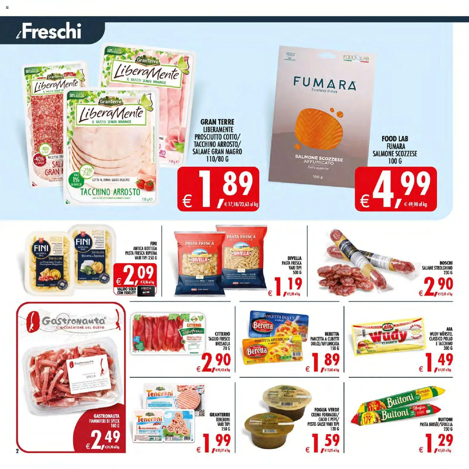 Volantino Decò del 21/08/2026 | Pagina: 2 | Prodotti: Prosciutto Crudo, Prosciutto Cotto, Sale, Tortelloni